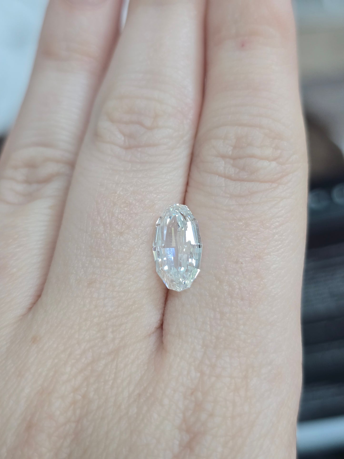 3.56ct Oval Polygon Step Cut Lab Diamond