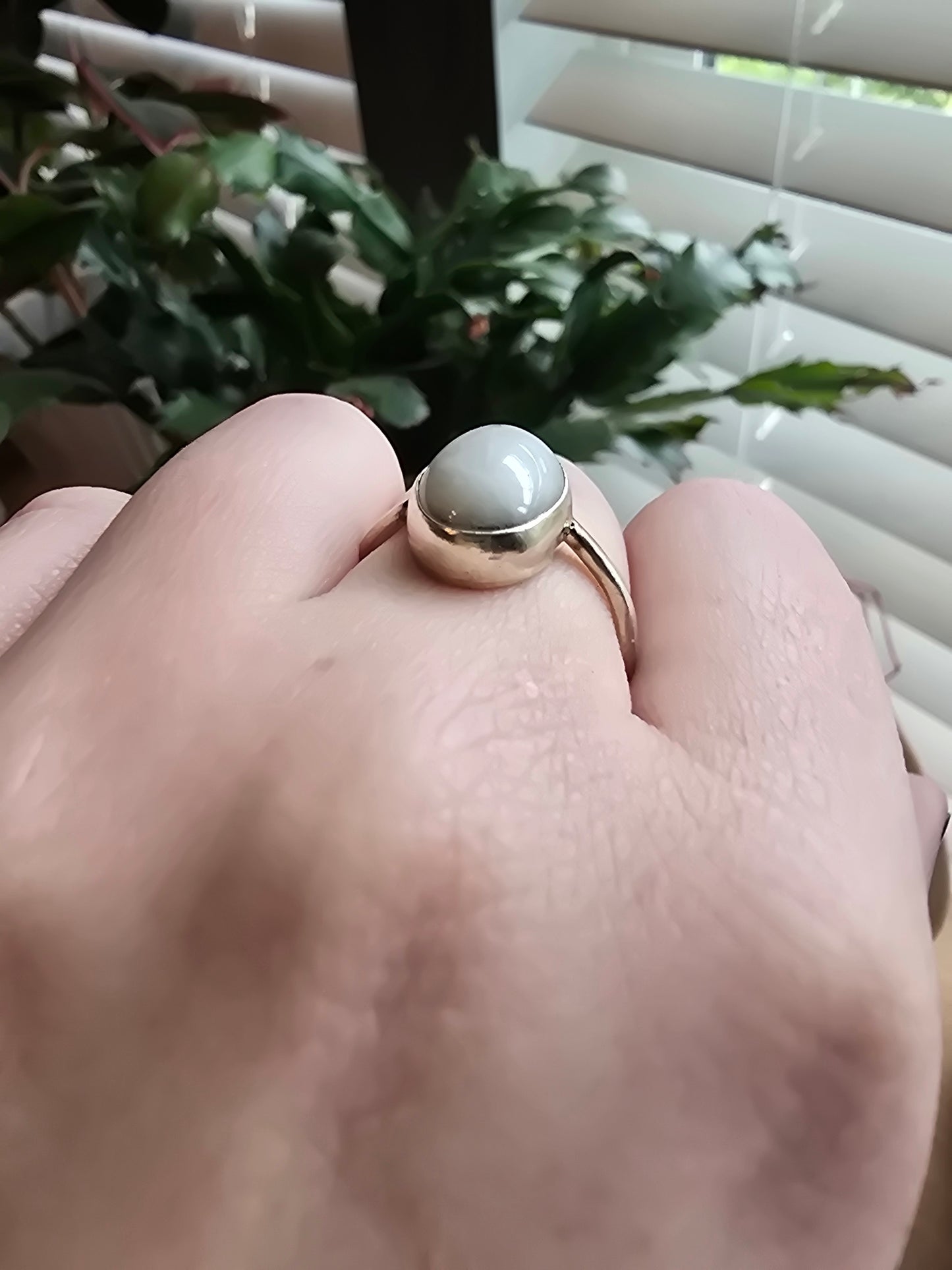 White Cabochon Ring