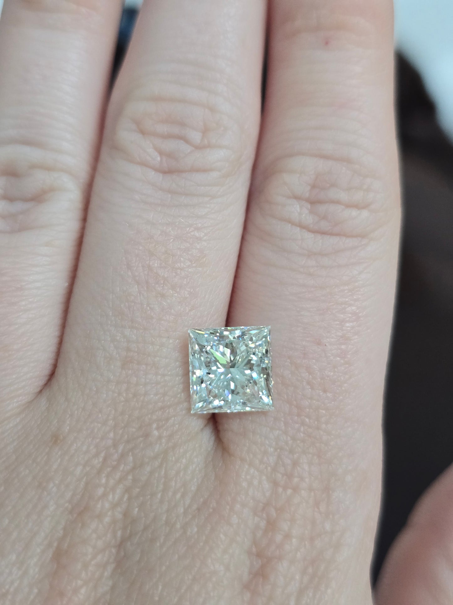Loose 4.09 CT Princess Cut Lab Grown Diamond with IGI Report