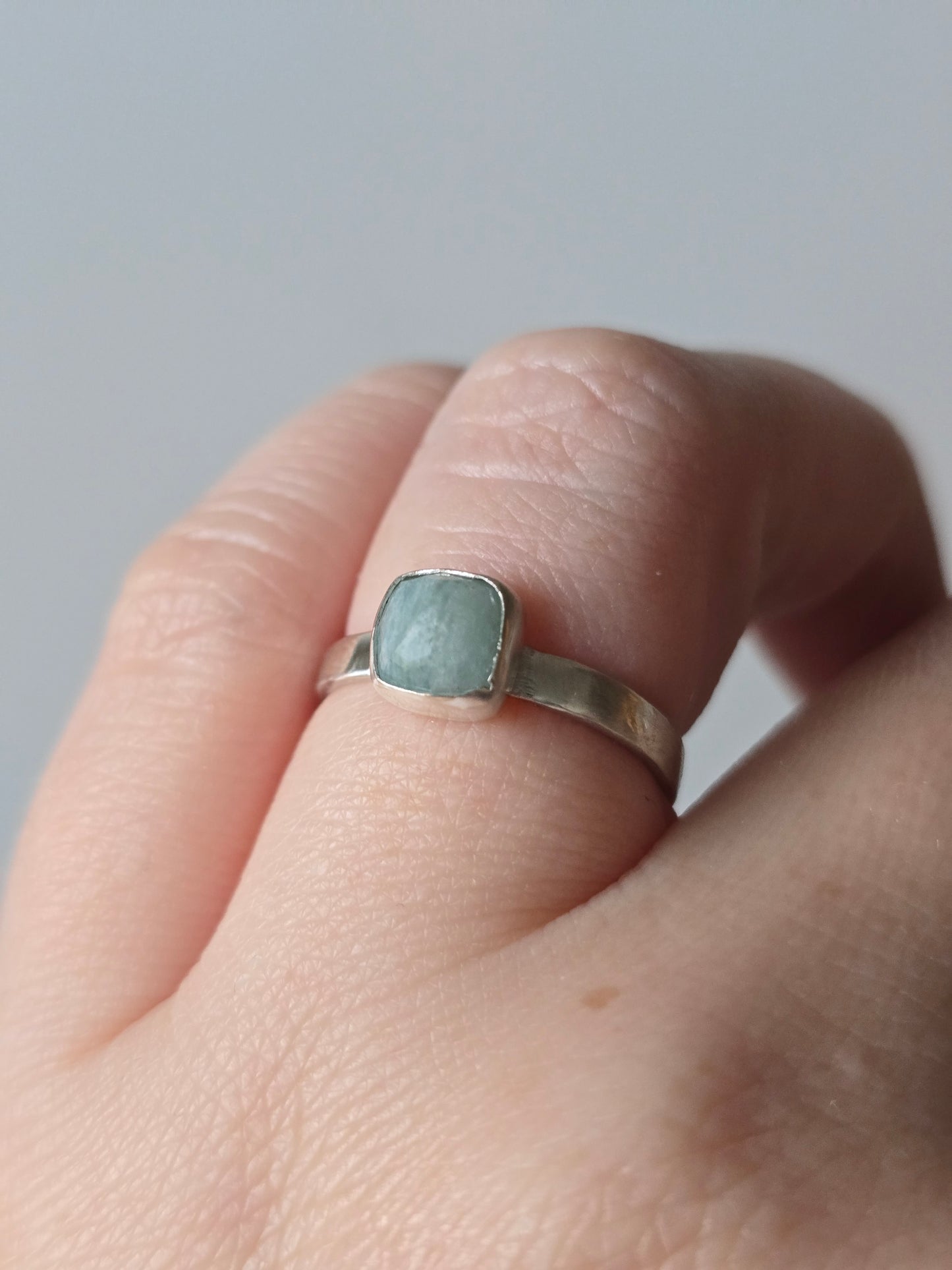 Made to Order - Glow Aquamarine Wide Stacker Ring