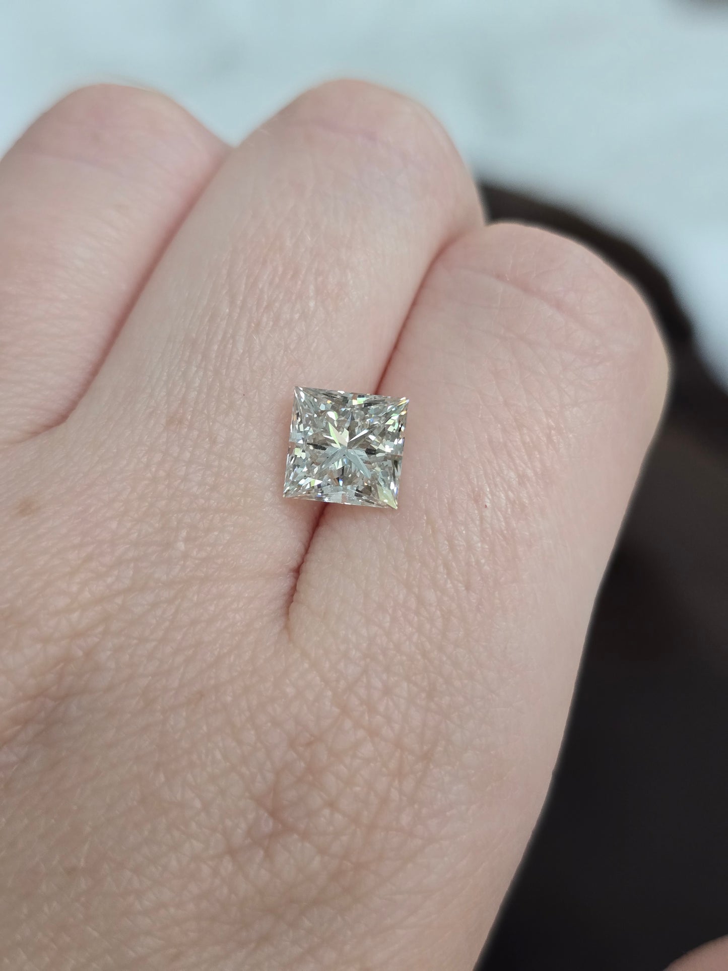 2.69ct Princess Cut Lab Grown Diamond with IGI Report