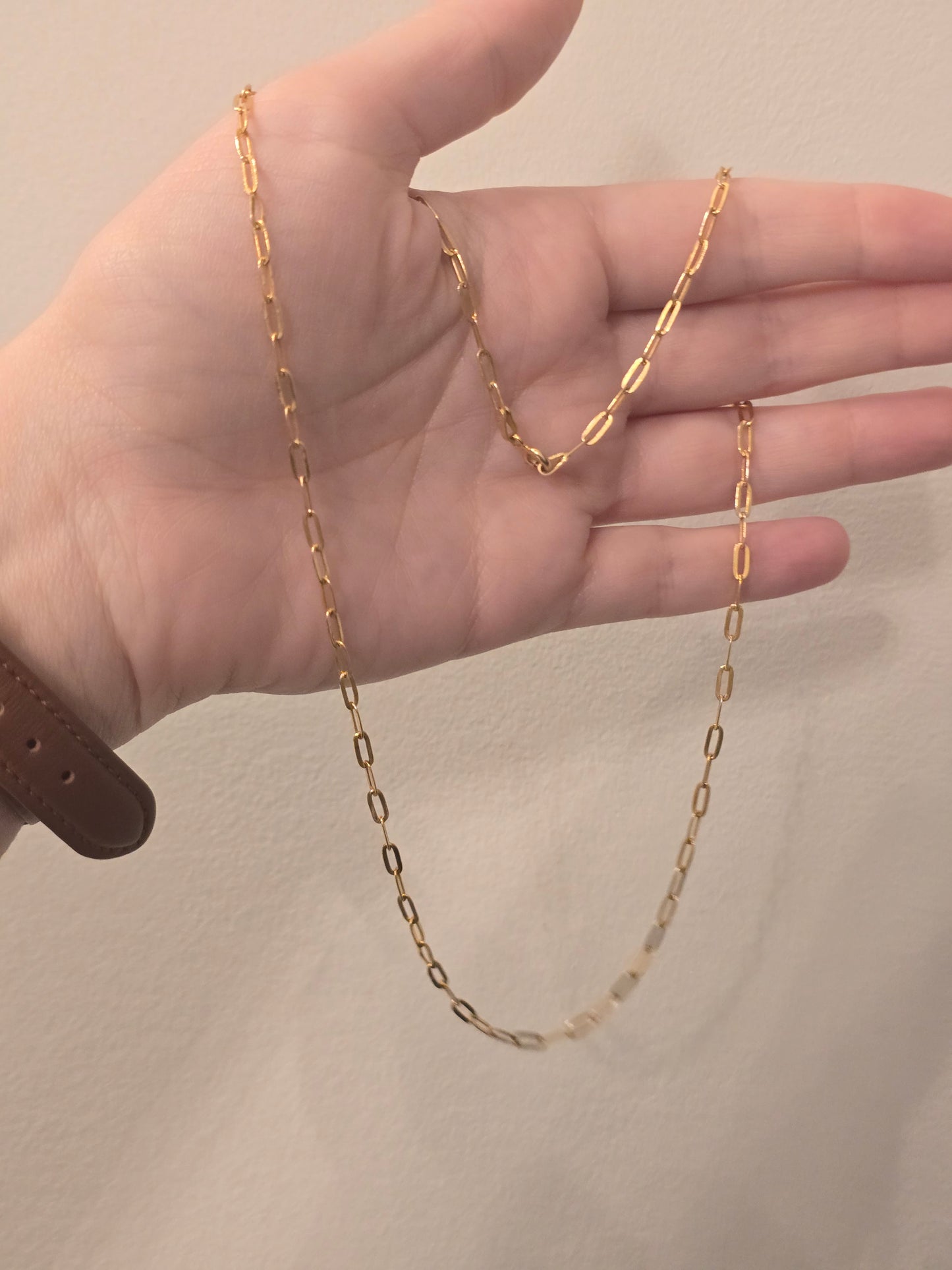 14k Yellow Gold Paperclip Chain