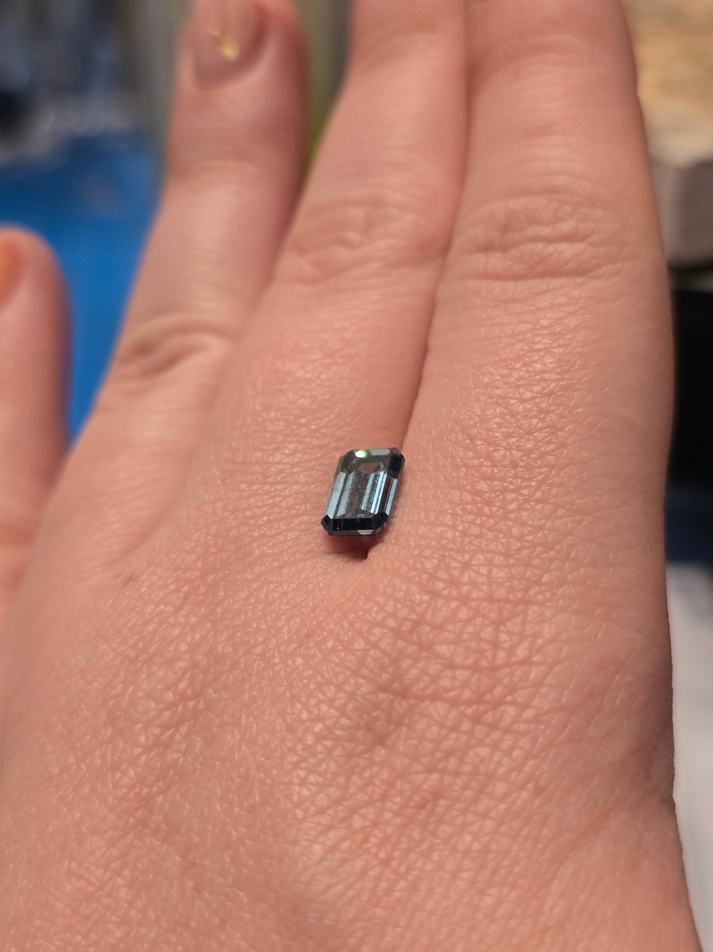 Loose Emerald Cut 1.66ct Fancy Blue Lab Diamond