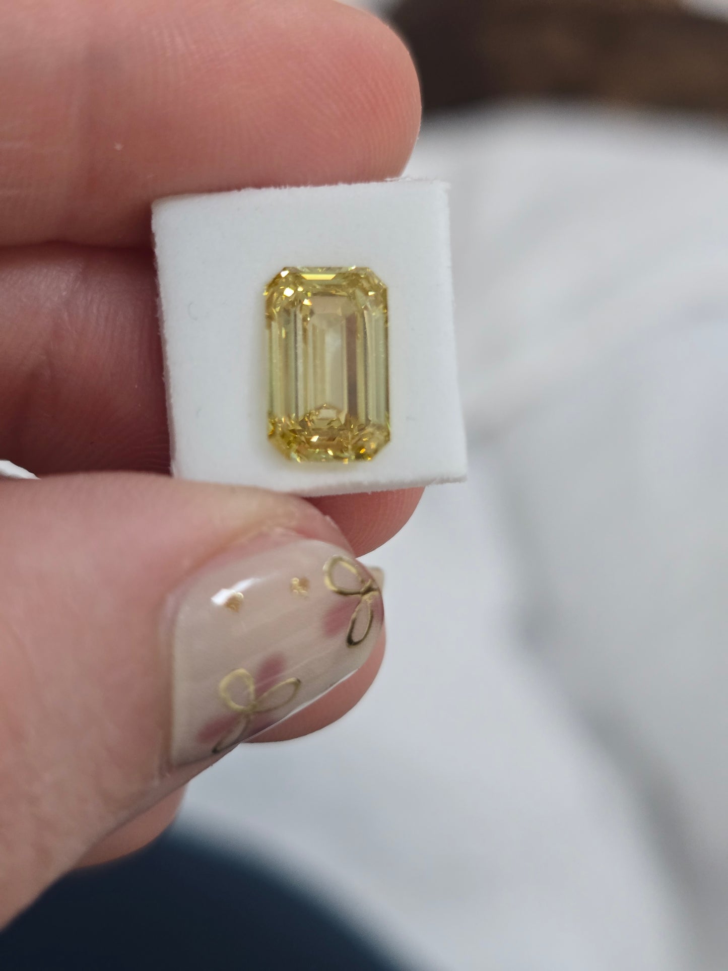 Loose 2.76 CT Lab Grown Fancy Yellow Diamond with IGI Report