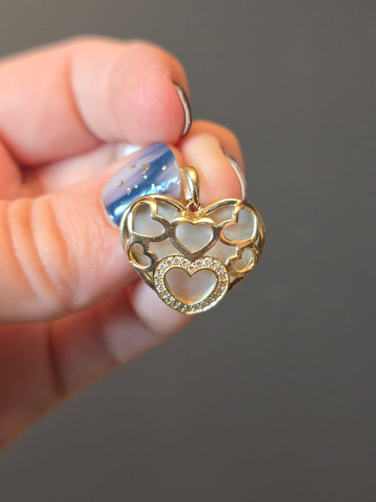 10K Mother-of-Pearl Heart Pendant