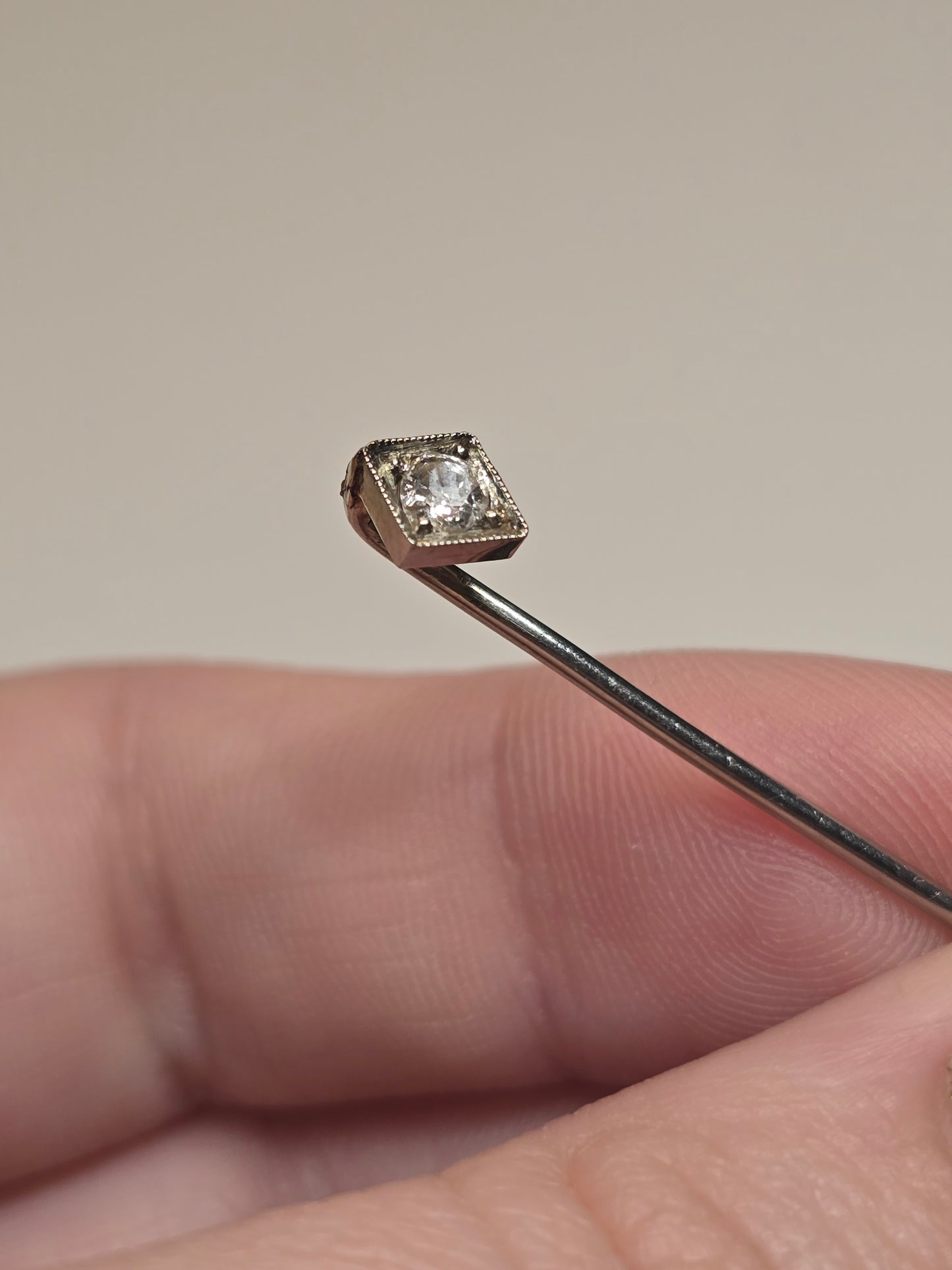 Antique 18k Old European Cut Diamond Stickpin