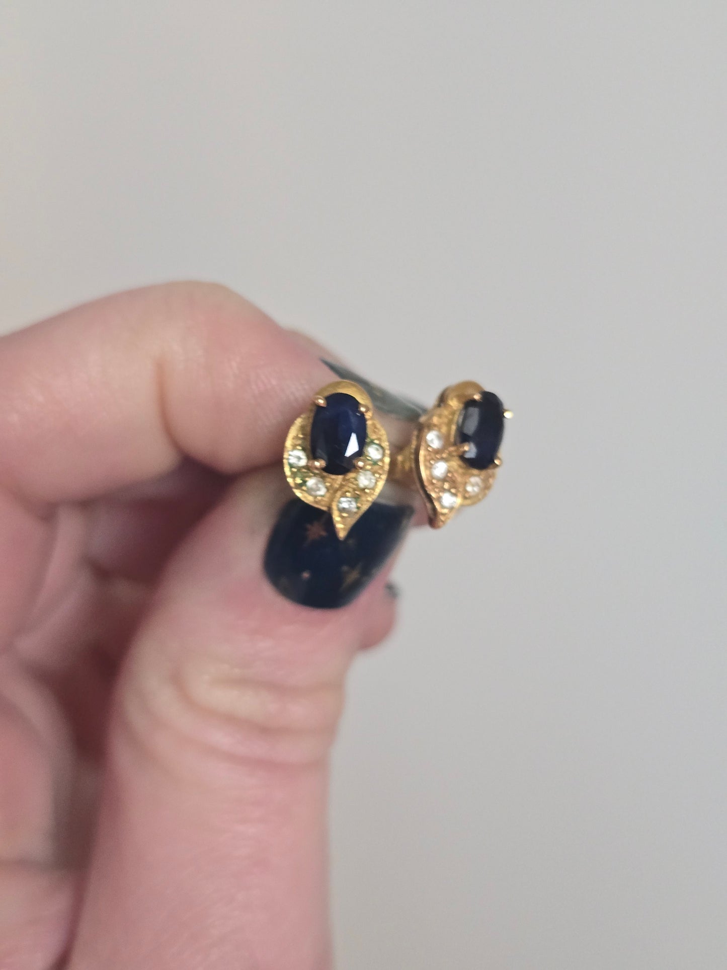 18k Sapphire Ring and Earring Set