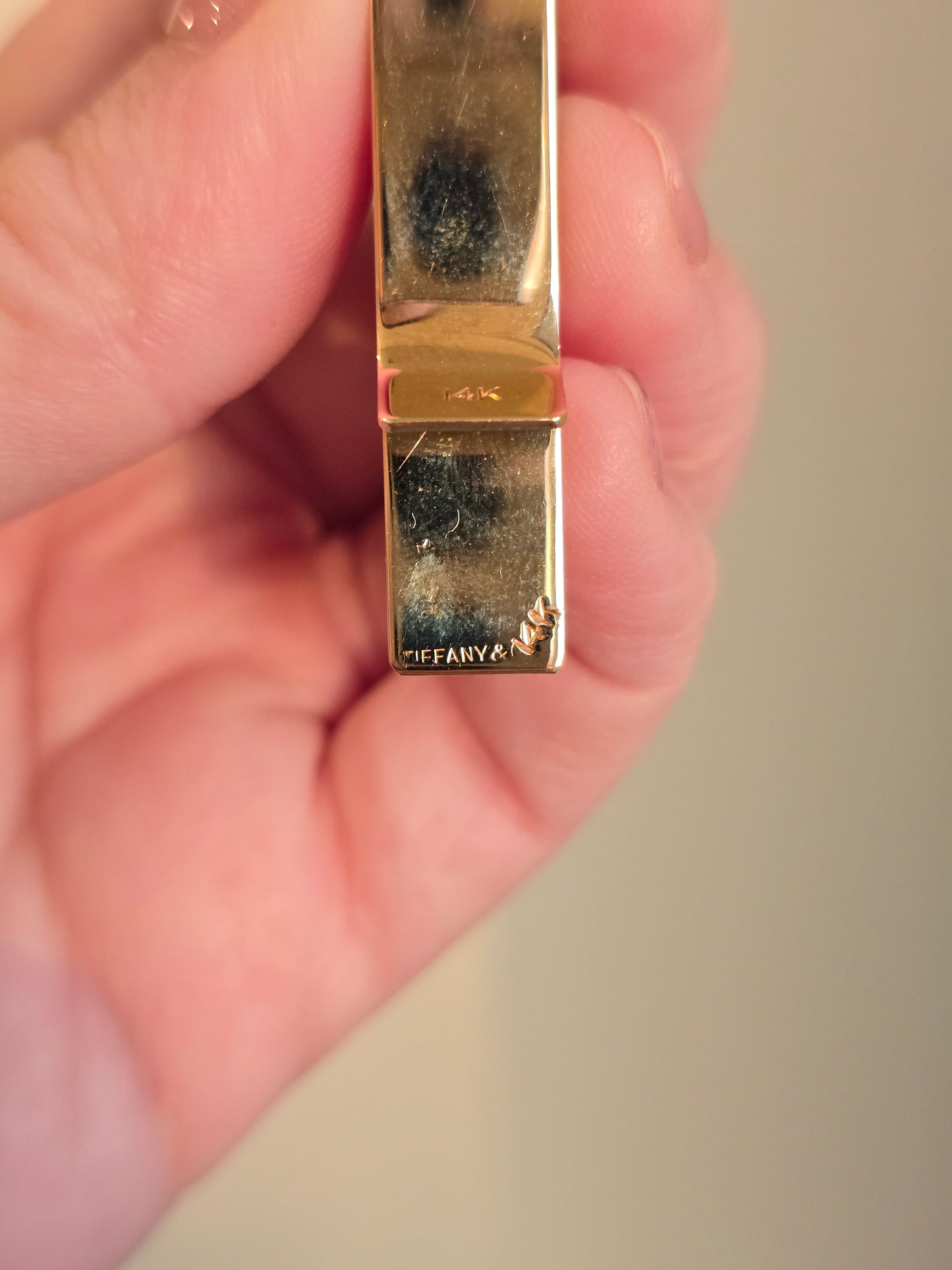 Tiffany & Co. 14K Grooved Tie Clip