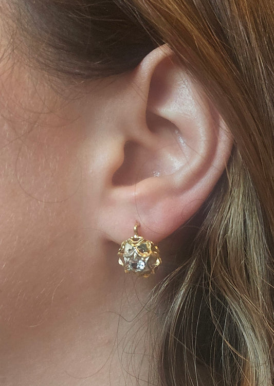 Vintage 18k Gold Spinel Earrings