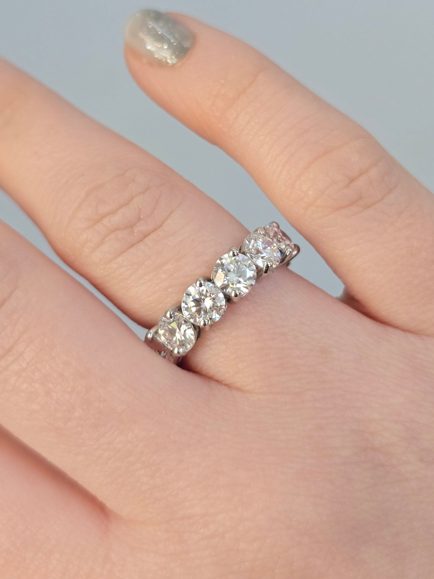 Platinum 6.92ct Lab Diamond Eternity Band
