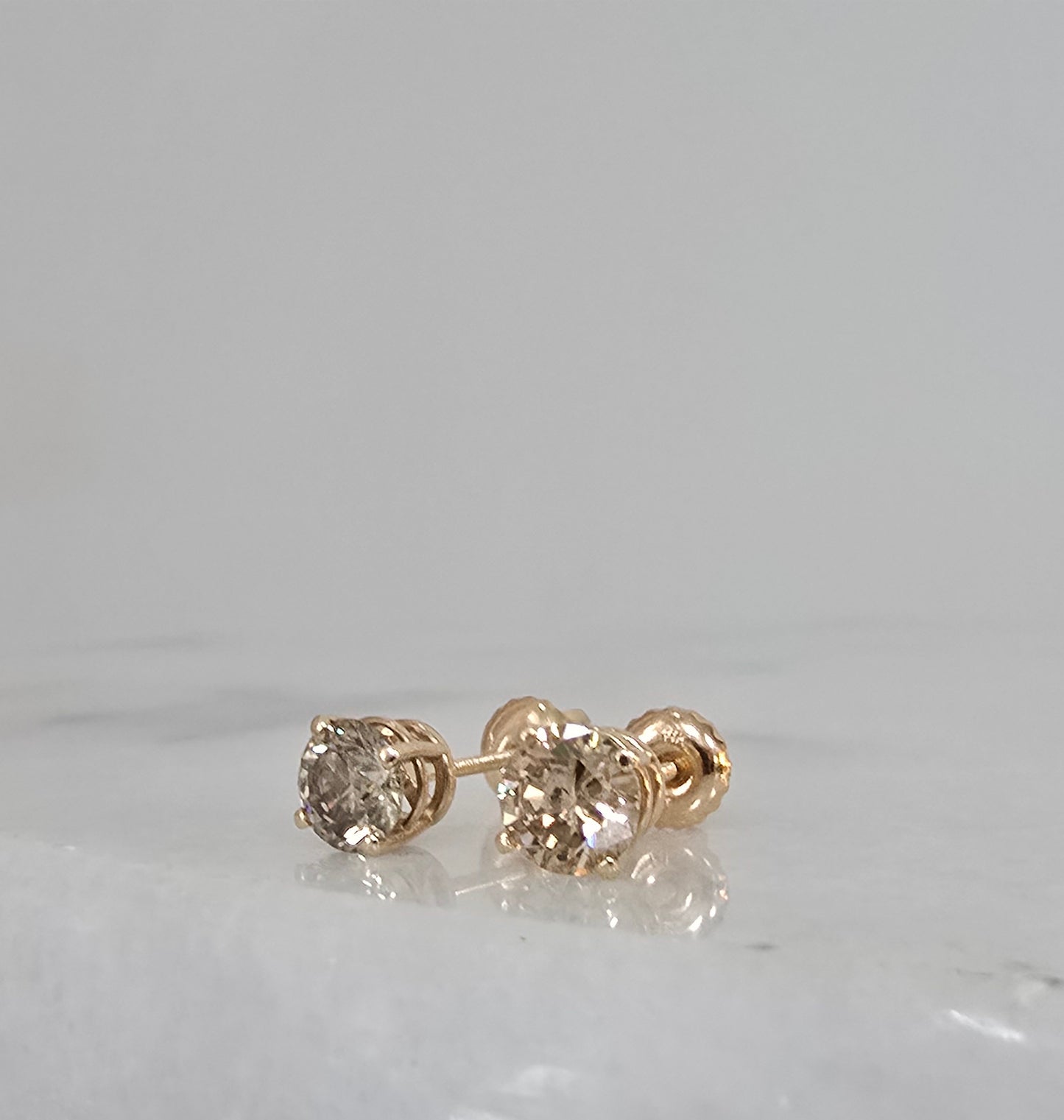 14K Fancy Brown Diamond Stud Earrings