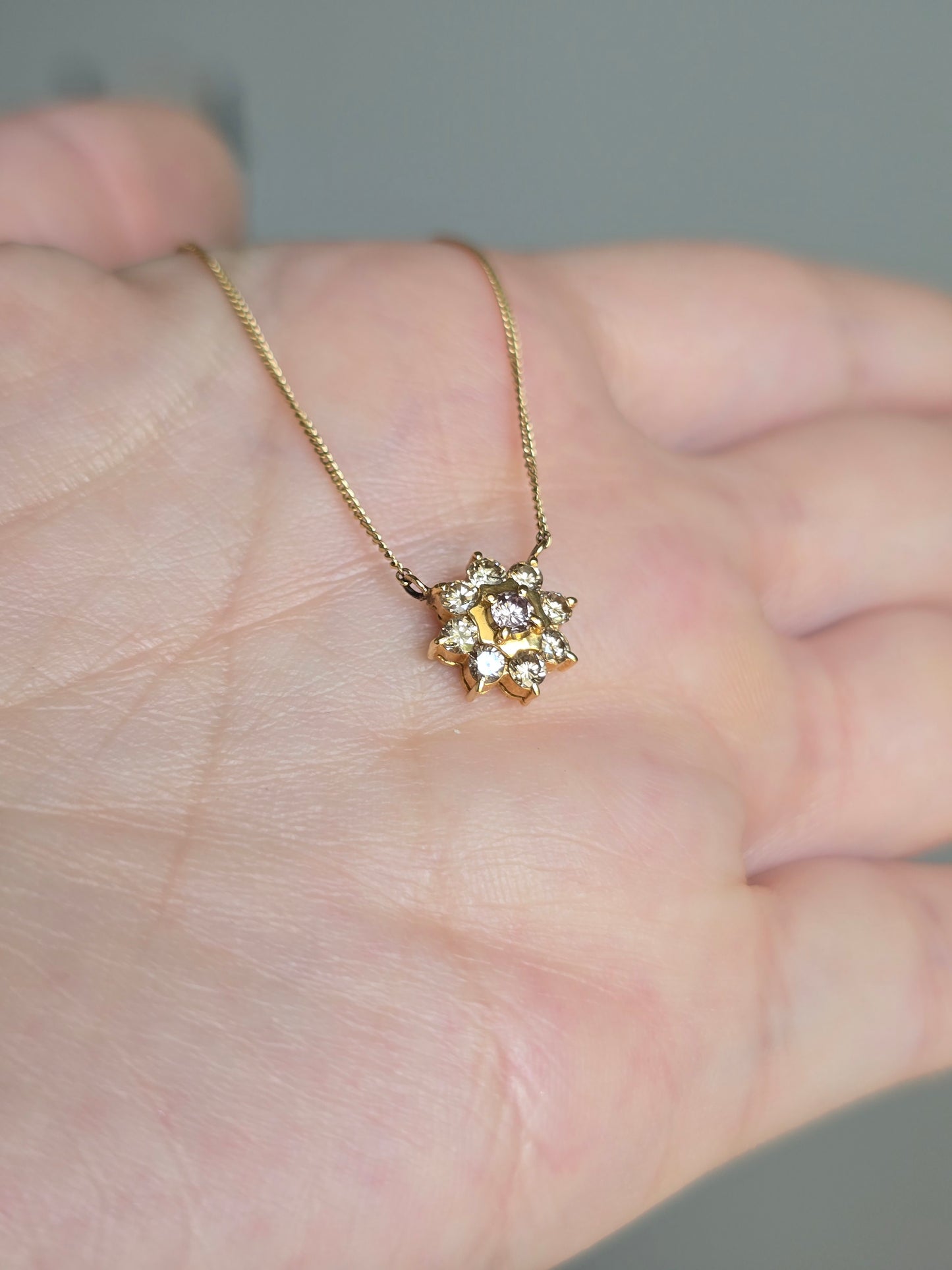 18K Yellow Gold and 0.47ct Diamond Necklace