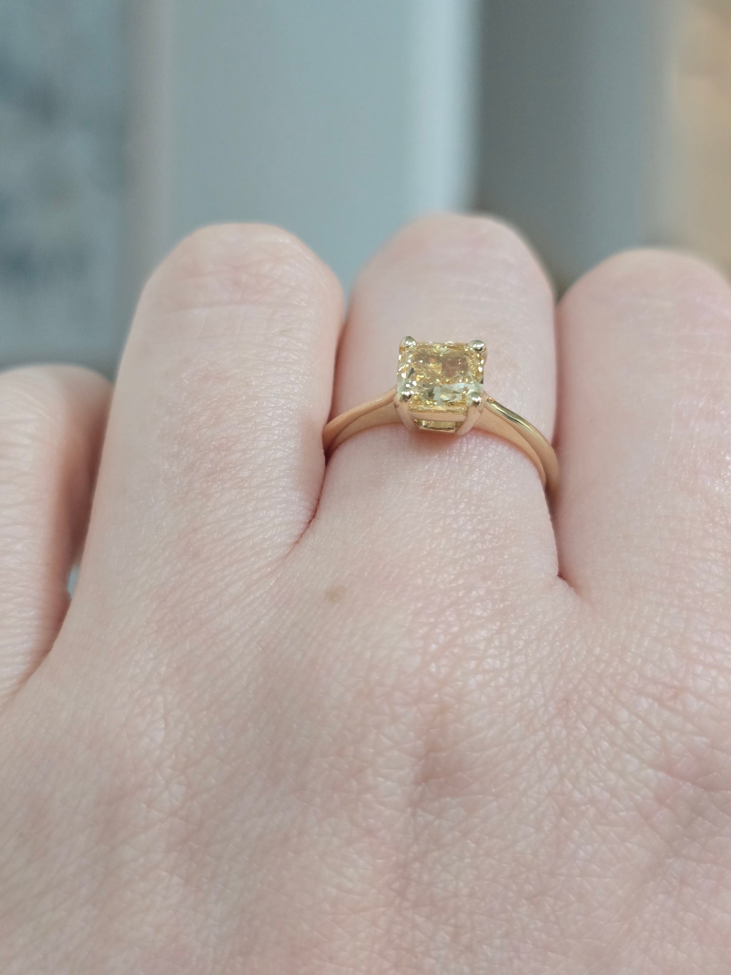 14k Yellow Gold 1.51ct Lab Grown Fancy Yellow Diamond Ring