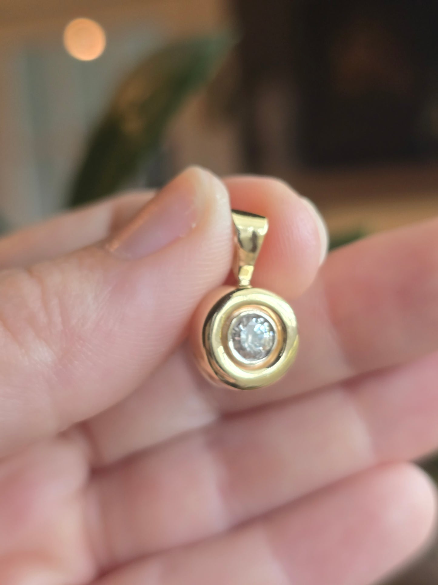 14K Yellow Gold 0.40 CT Diamond Solitaire Pendant