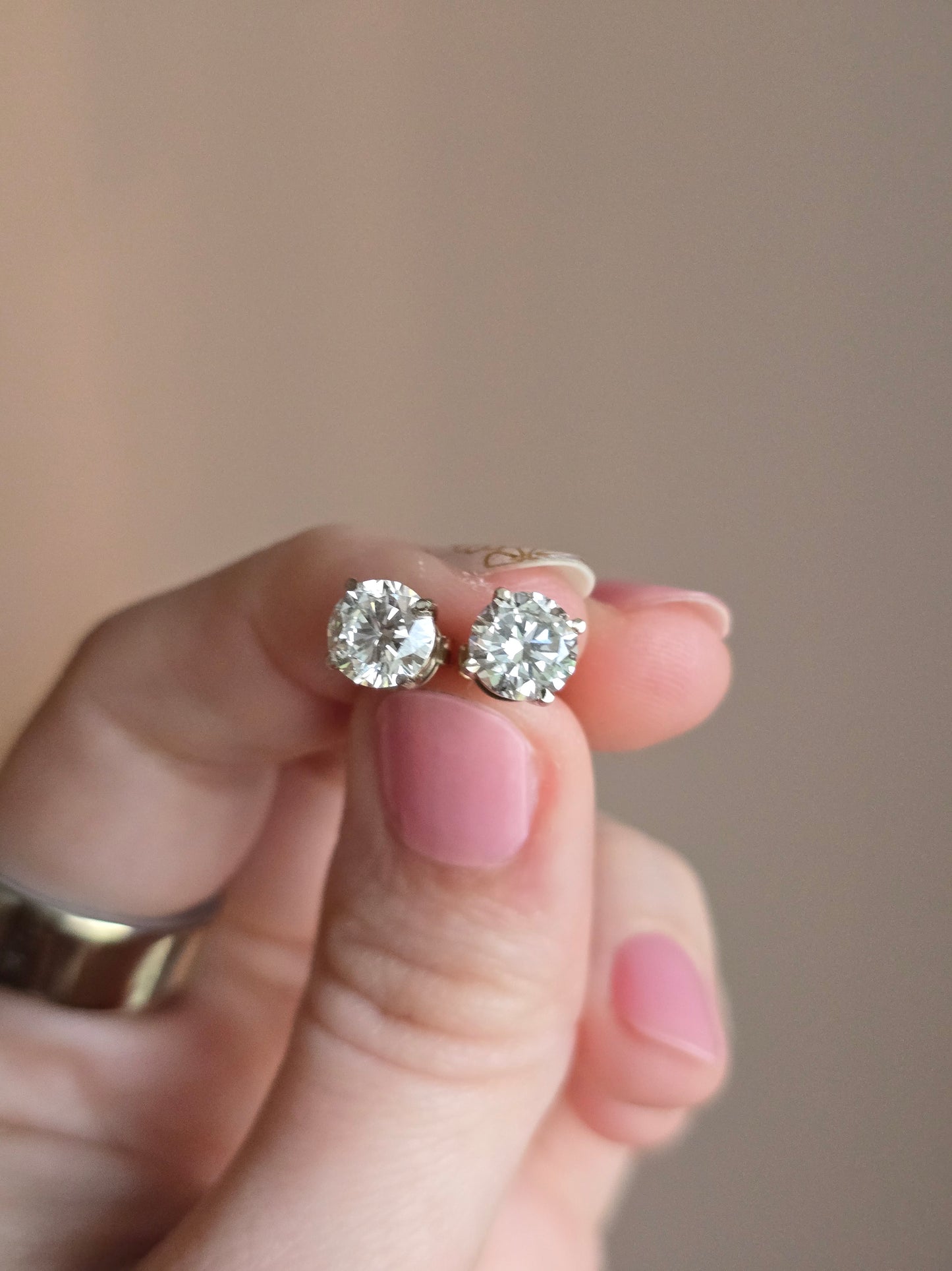 14k White Gold 2.35ct Lab Diamond Studs