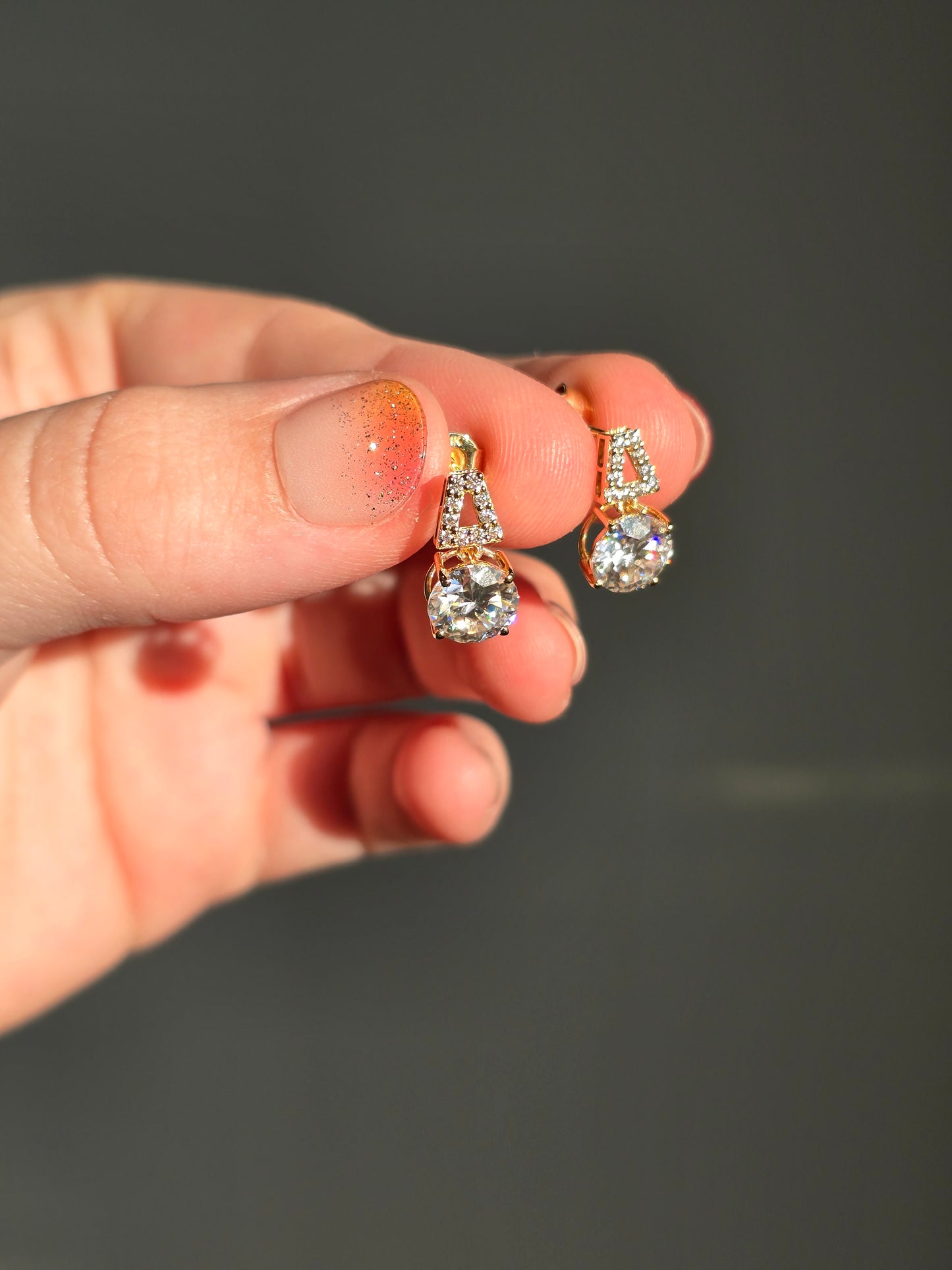 14K Yellow Gold Moissanite Earrings