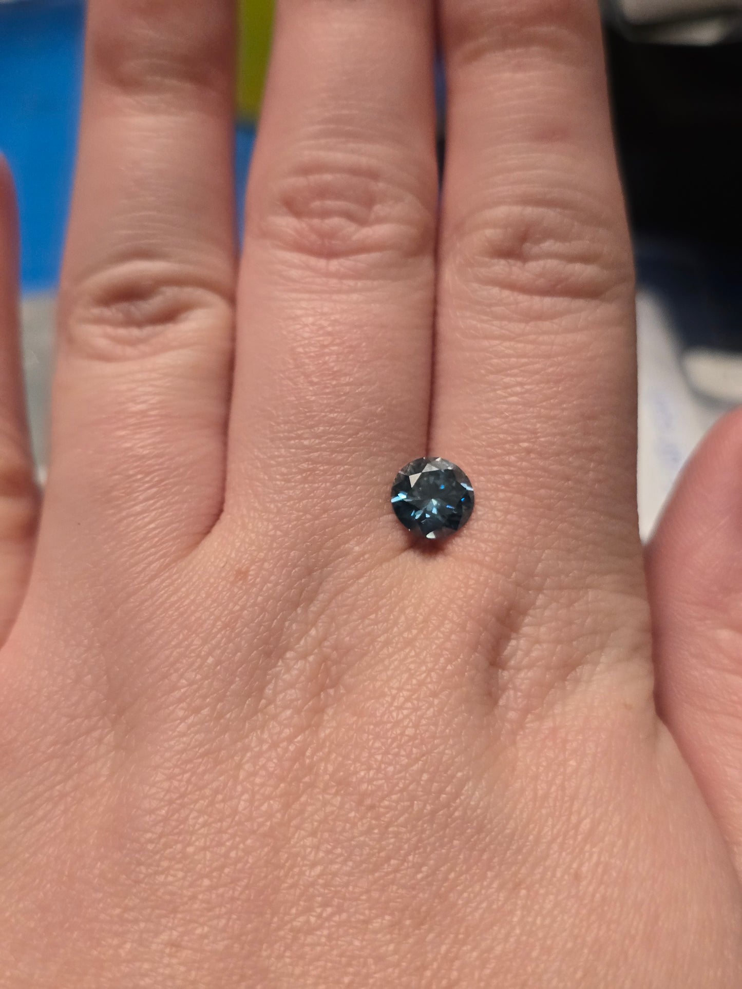 Loose Round Cut 1.53ct Fancy Blue Lab Diamond