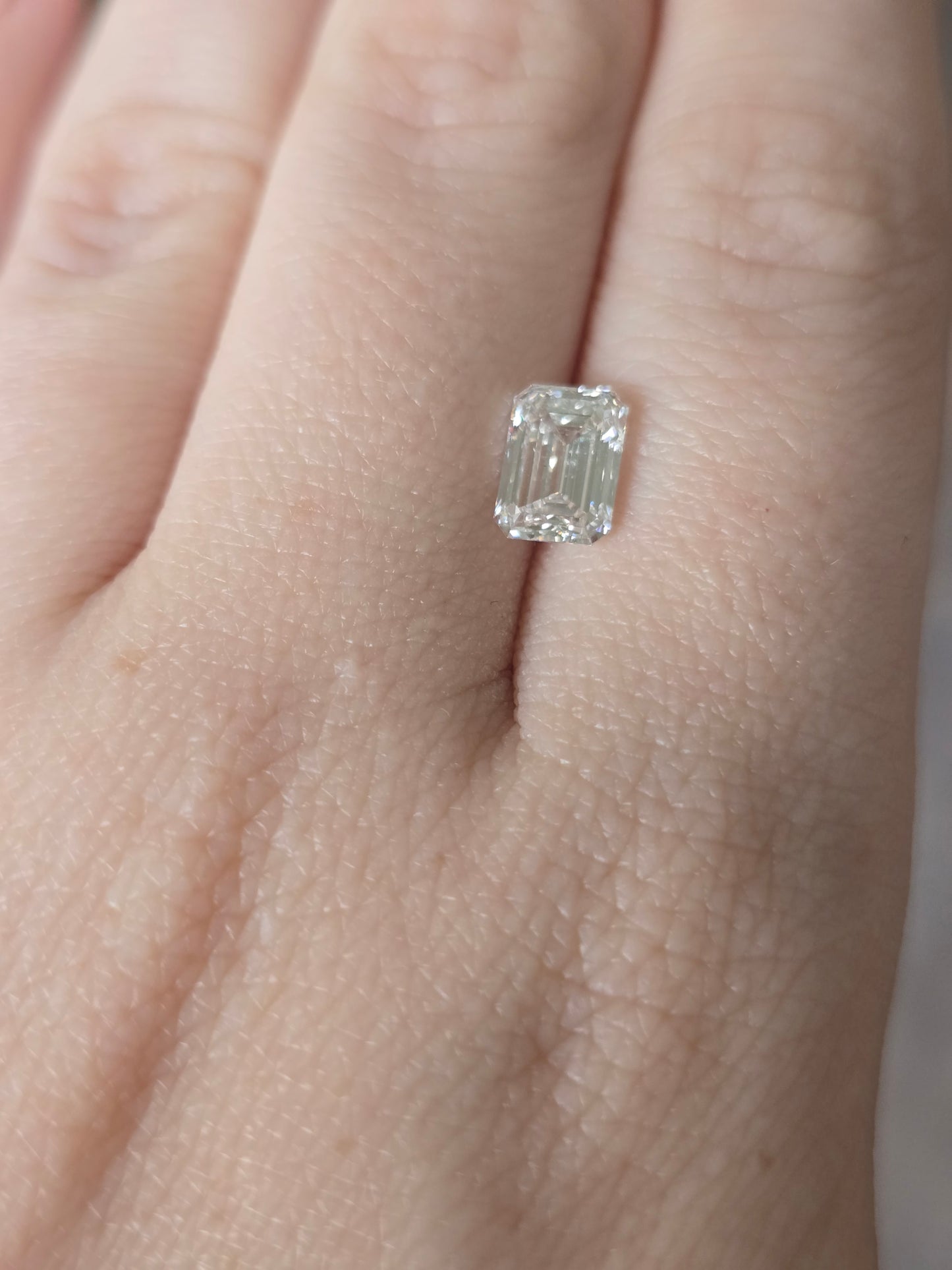 Loose 1.57 CT Emerald Cut Lab Grown Diamond with IGI Report