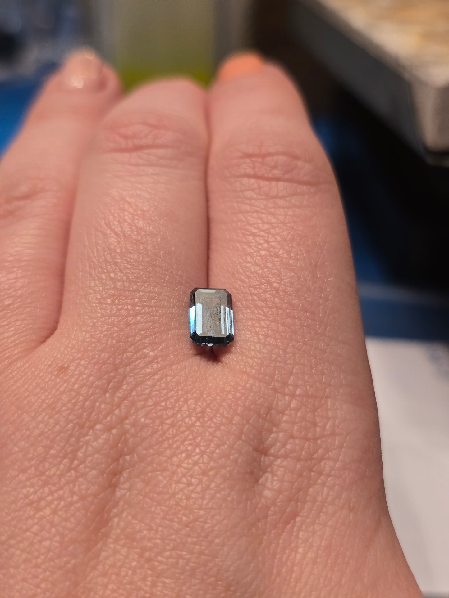 Loose Emerald Cut 1.66ct Fancy Blue Lab Diamond