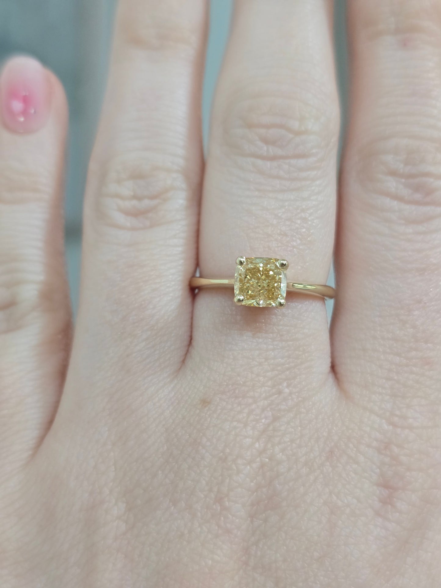 14k Yellow Gold 1.51ct Lab Grown Fancy Yellow Diamond Ring