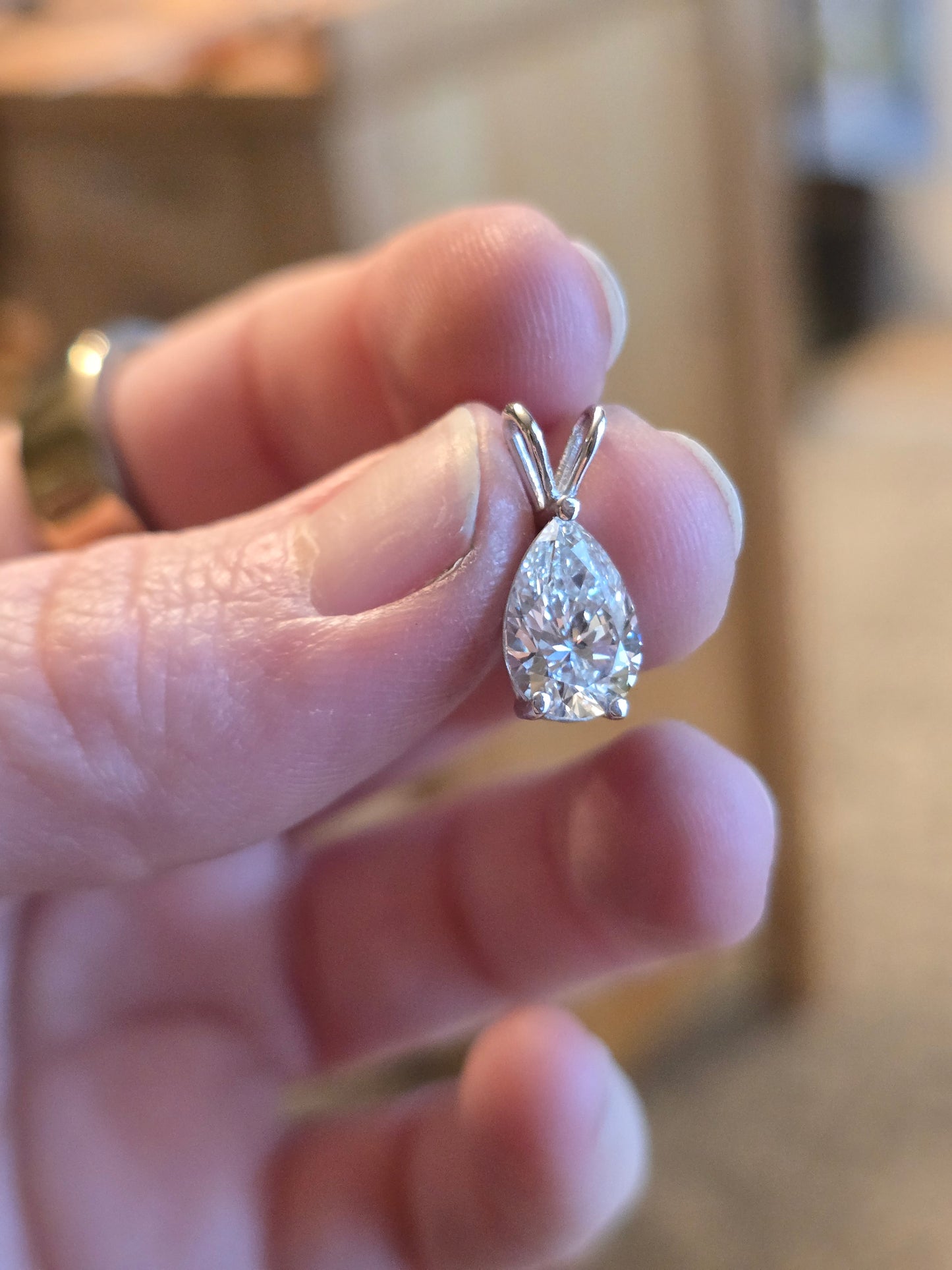 14k White Gold 2ct Lab Diamond Pendant