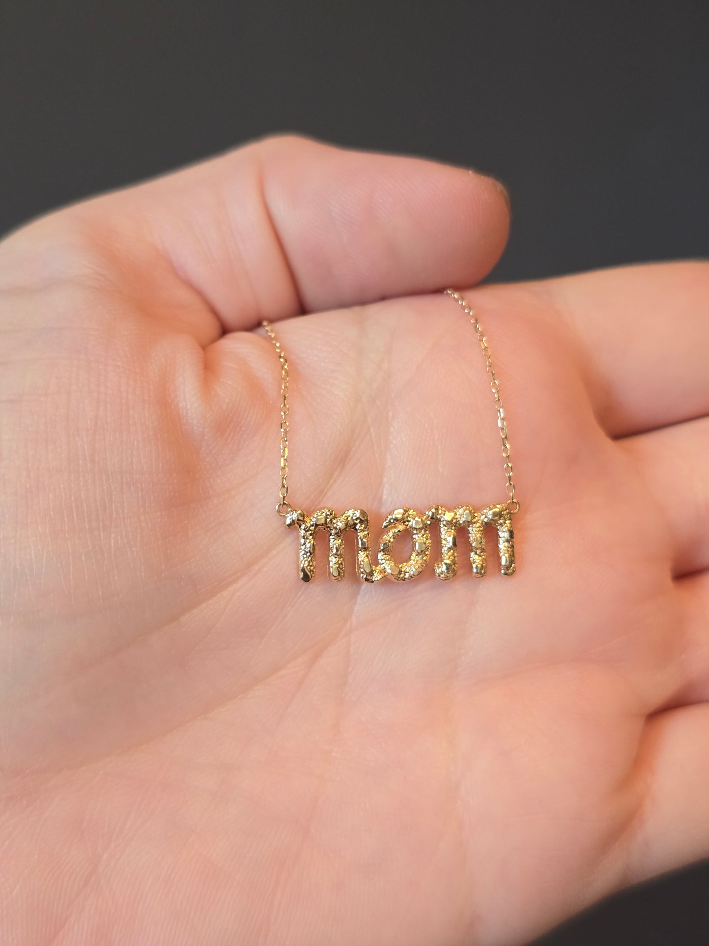10K "MOM" Necklace