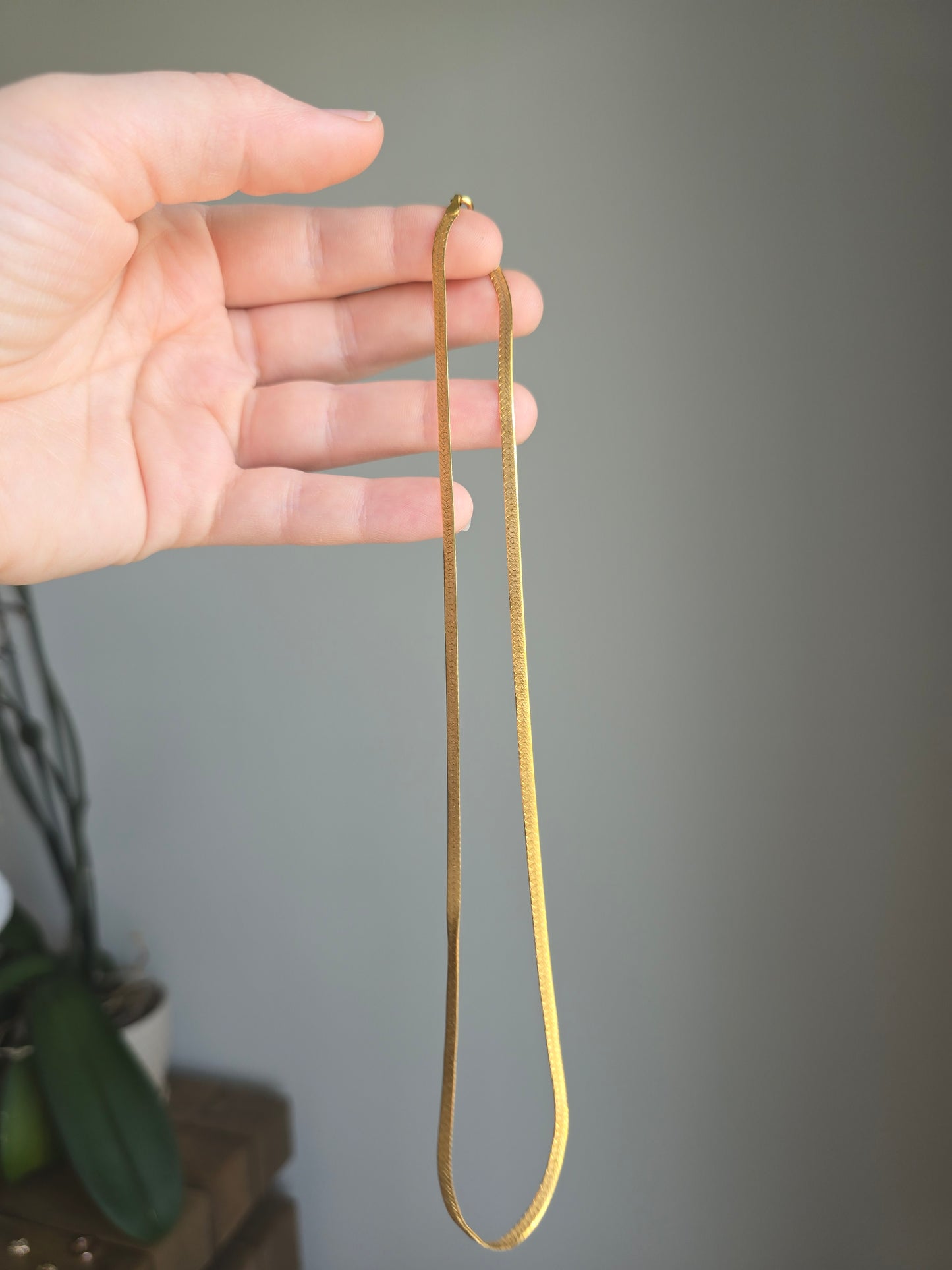 18k Yellow Gold Herringbone Chain