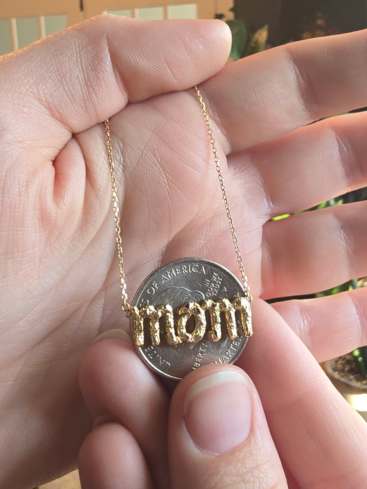 10K "MOM" Necklace