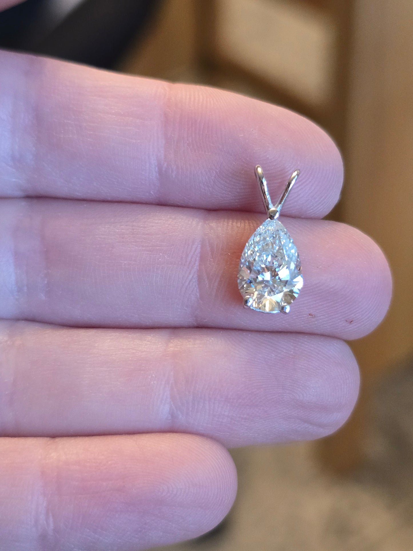 14k White Gold 2ct Lab Diamond Pendant