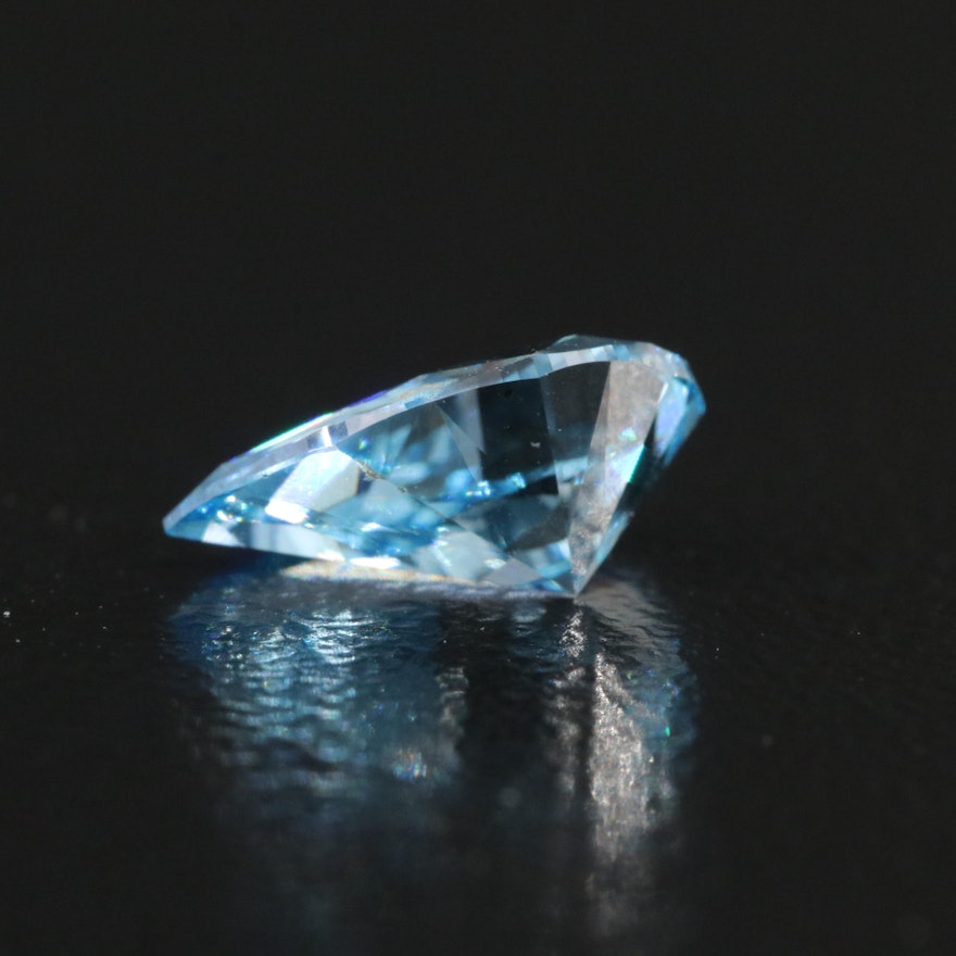 Loose 1.00 CT Pear Lab Grown Fancy Blue Diamond