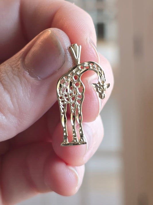 14K Yellow Gold Giraffe Pendant