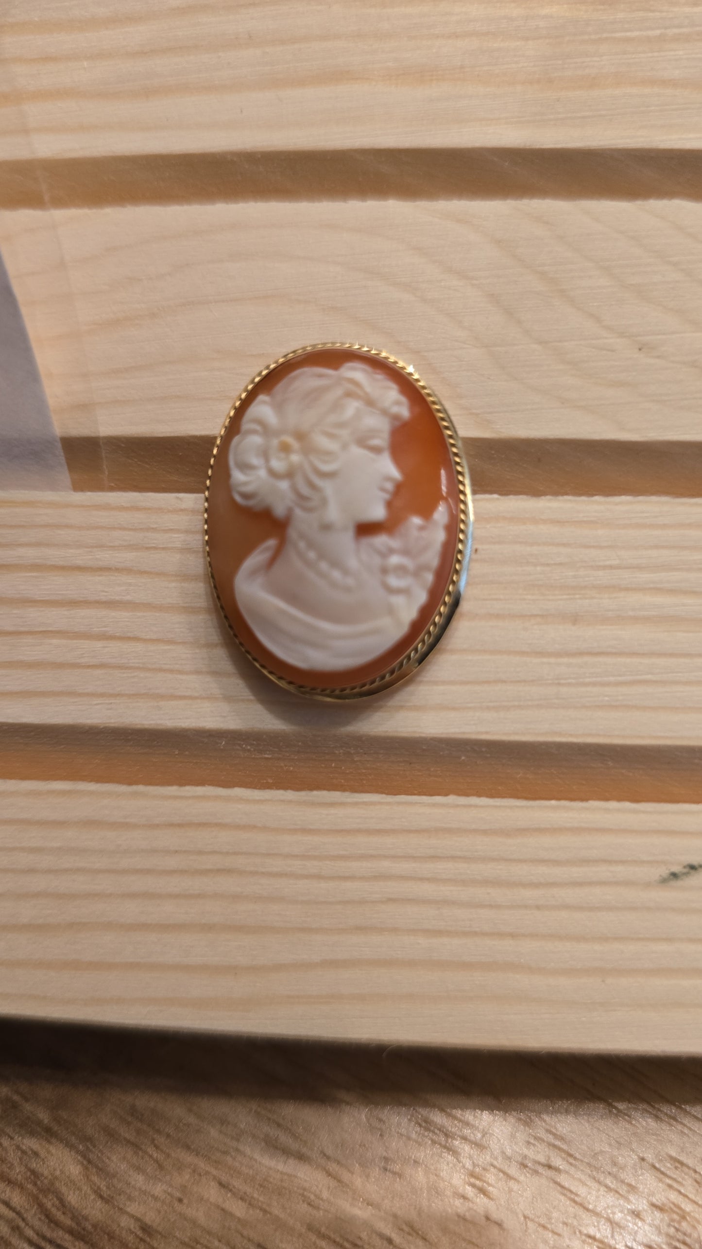 14K Shell Carved Cameo Pendant Conversion