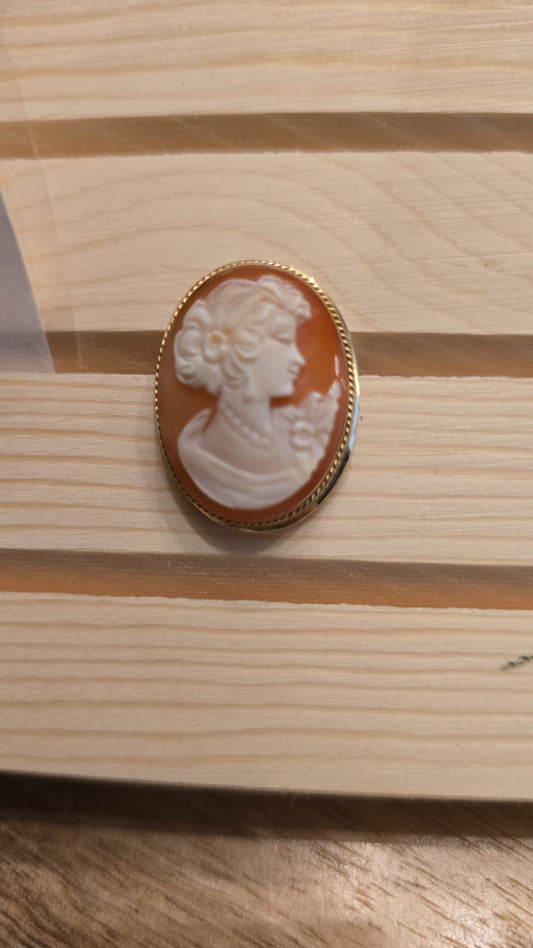 14K Shell Carved Cameo Pendant Conversion