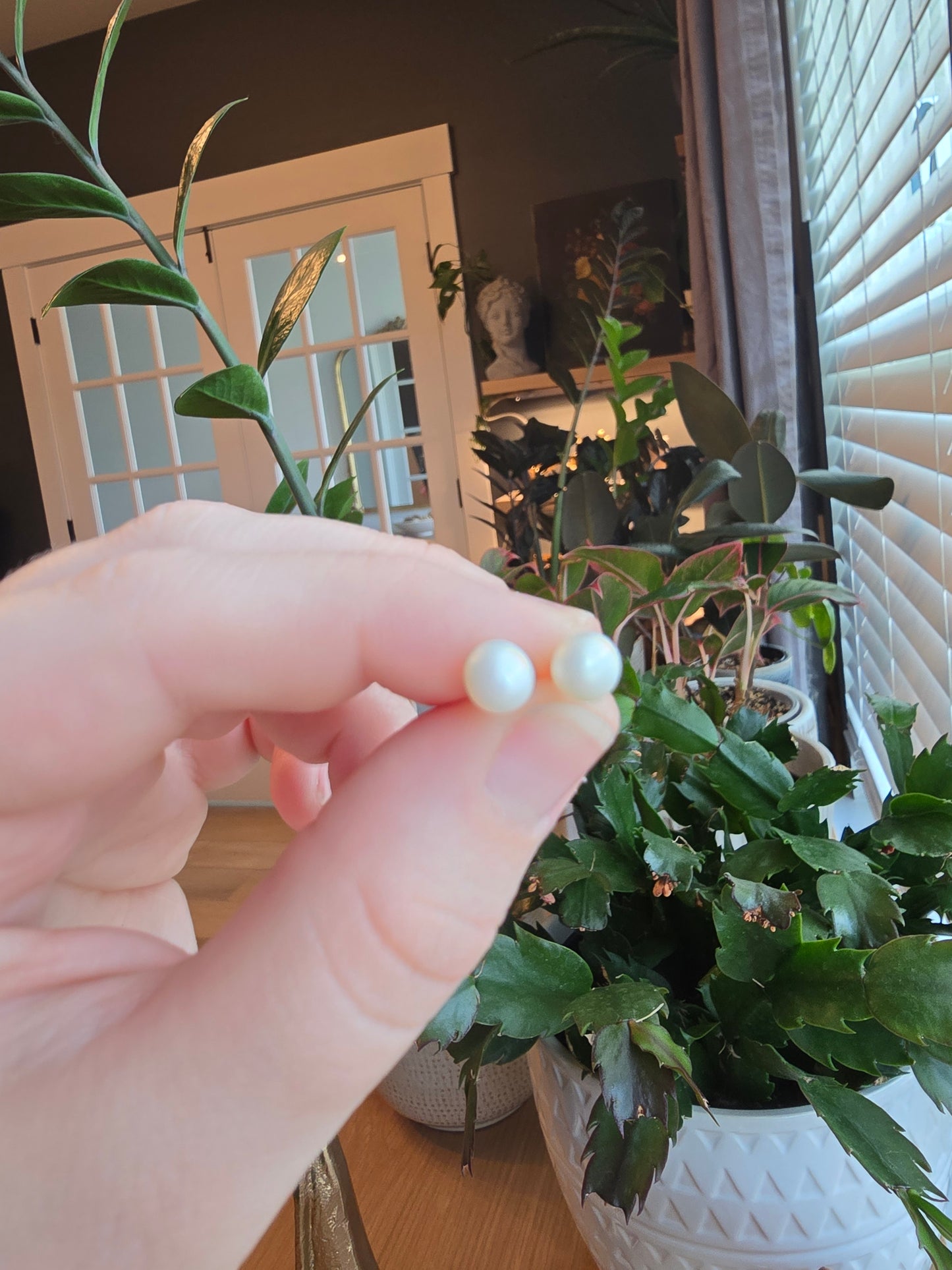 14K Gold and Pearl Earrings