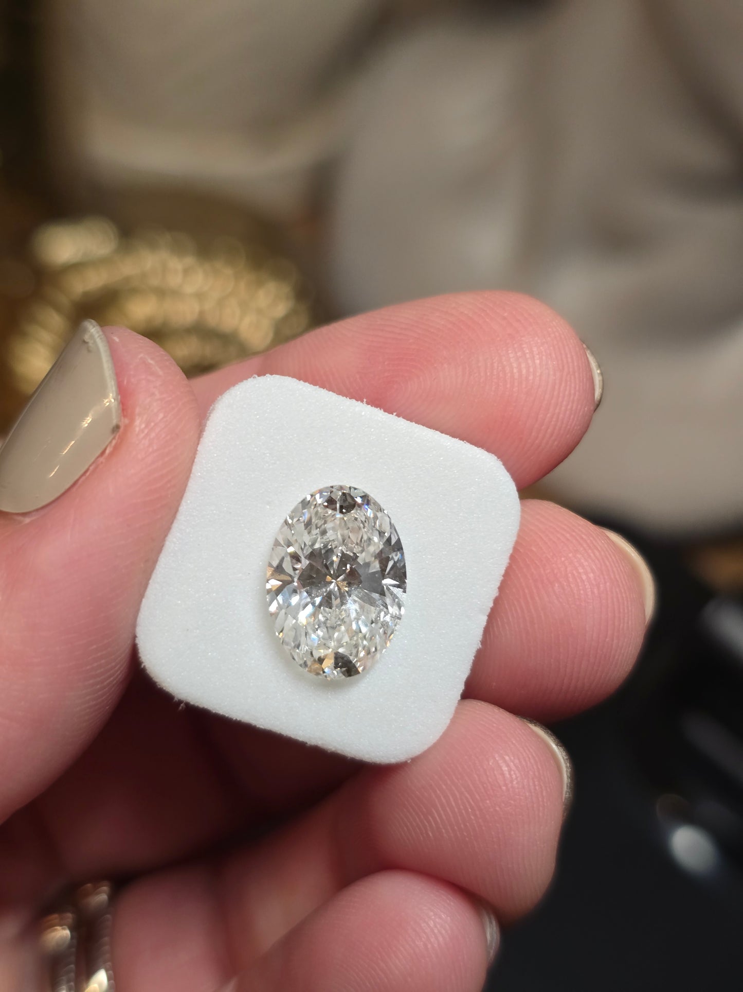 Loose 3.71 CT Oval Lab Grown Diamond with IGI Reports