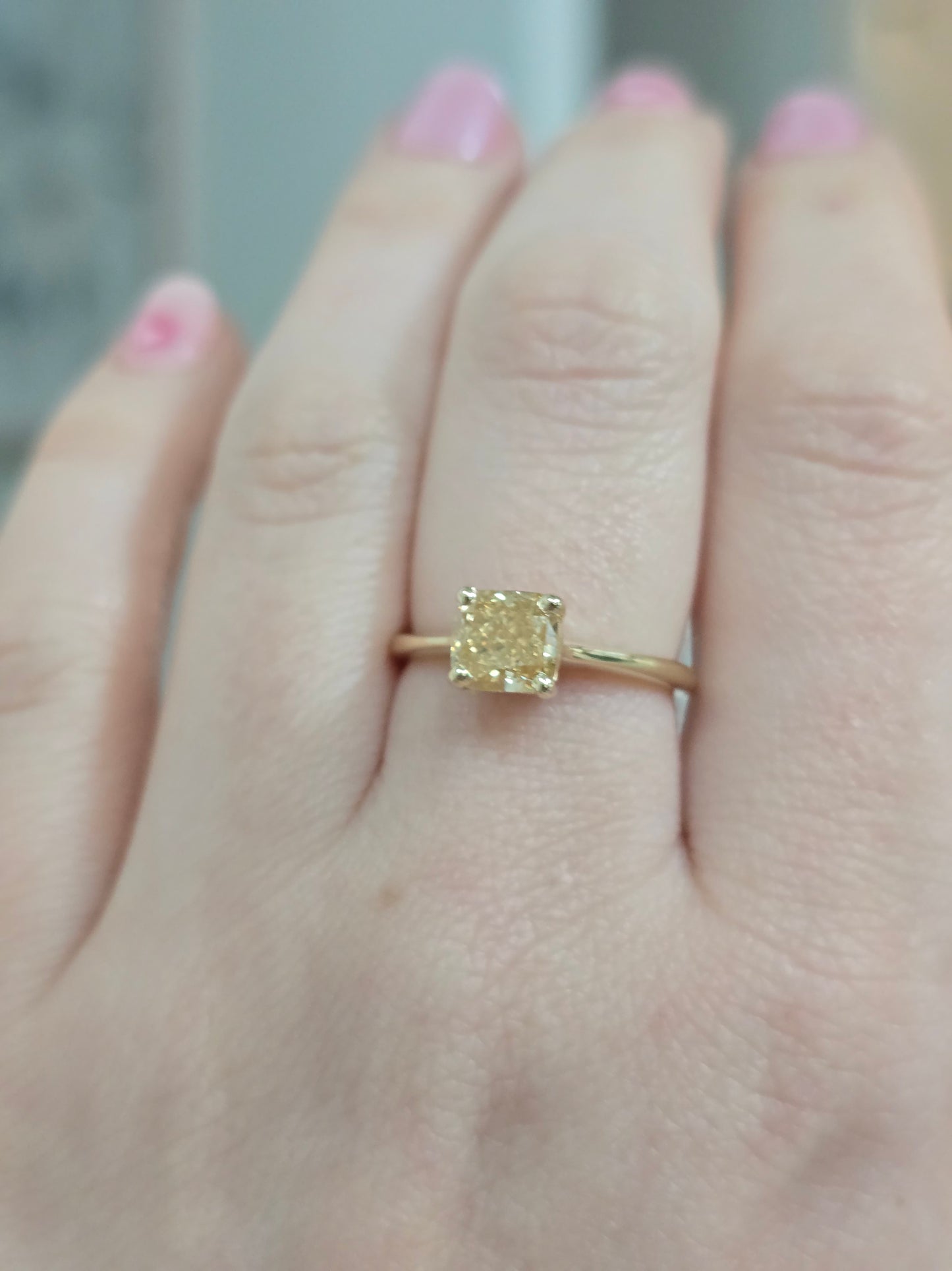 14k Yellow Gold 1.51ct Lab Grown Fancy Yellow Diamond Ring