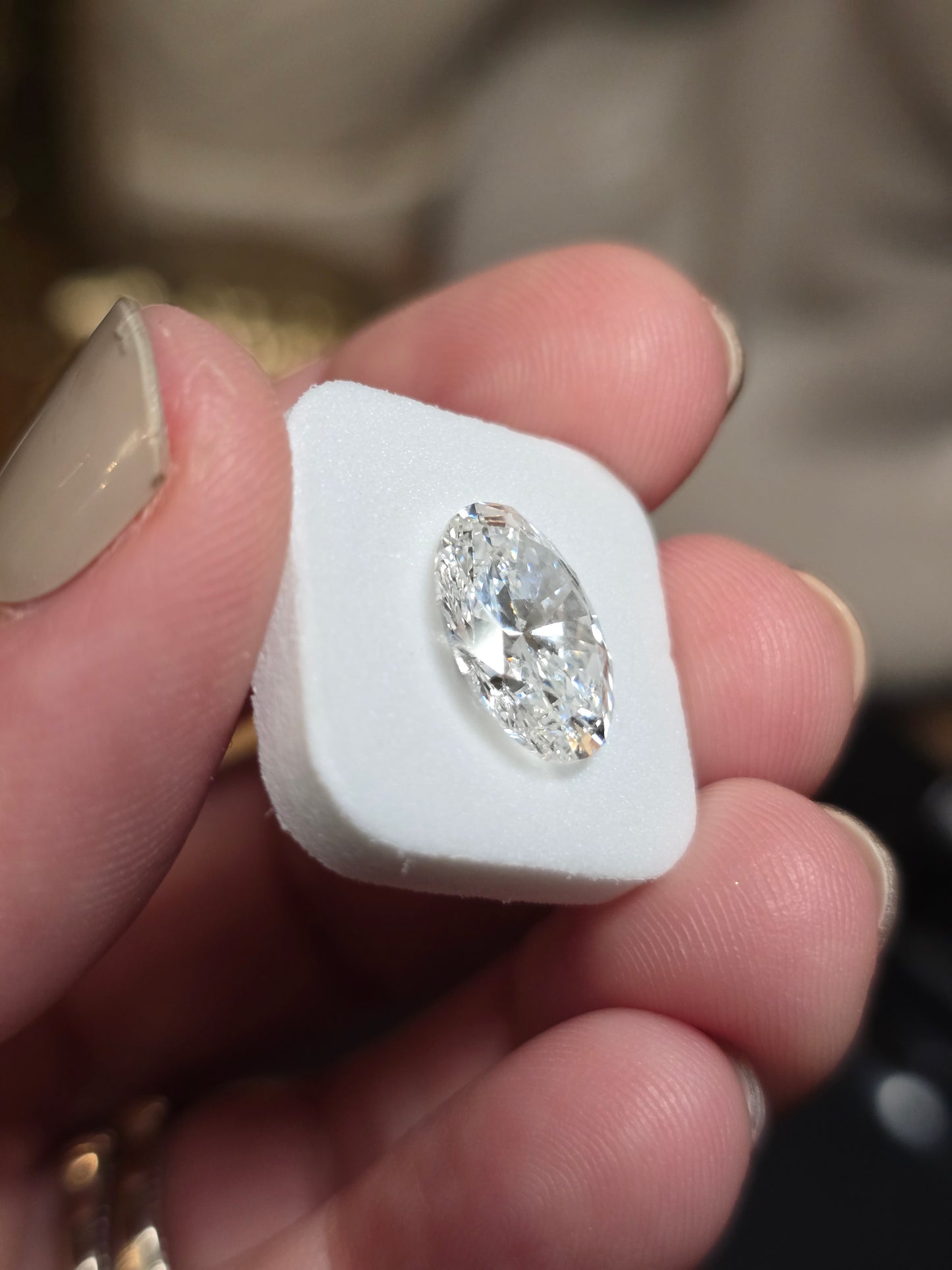 Loose 3.71 CT Oval Lab Grown Diamond with IGI Reports