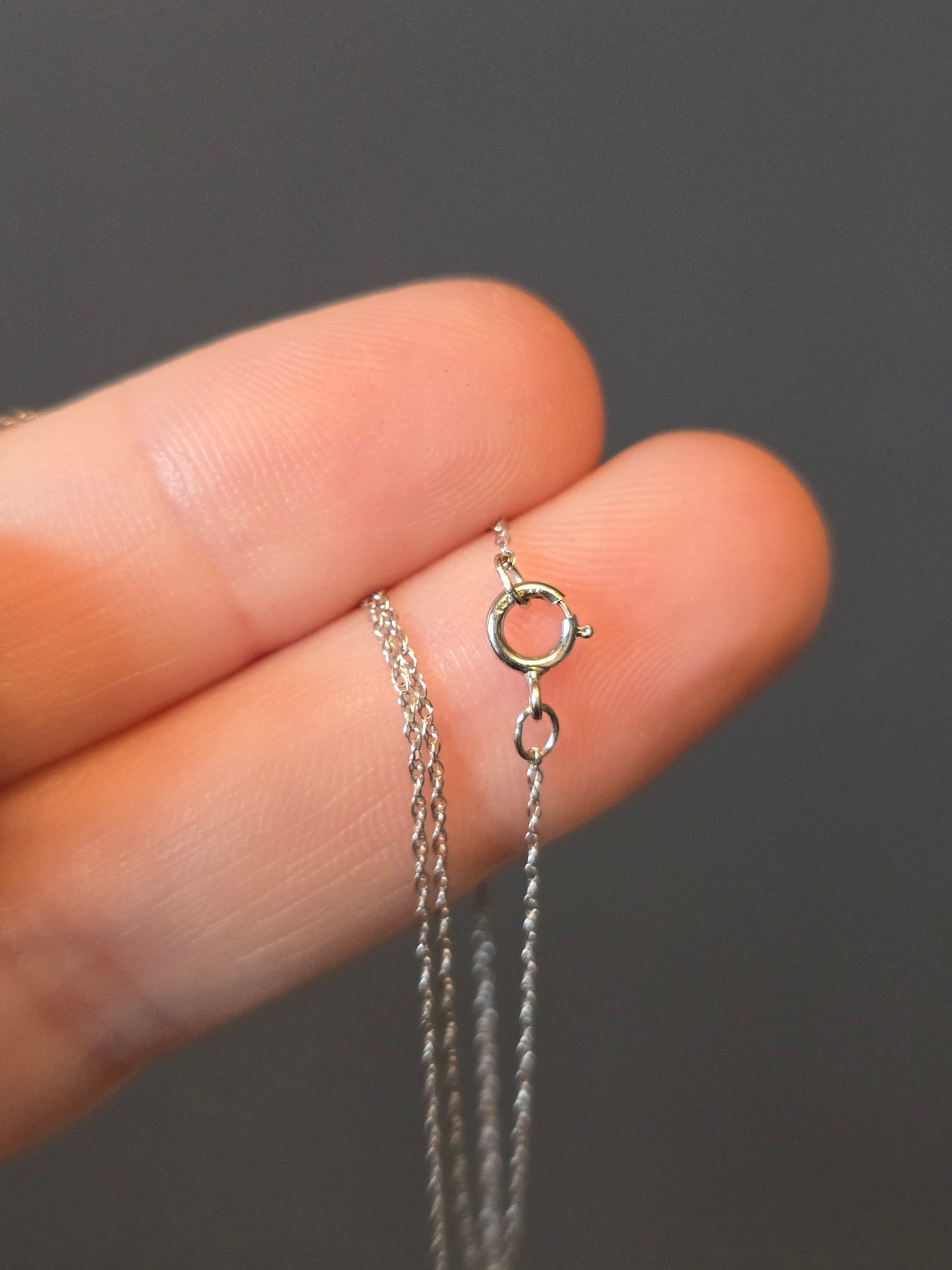 14K White Gold Necklace with Rose Gold Butterfly