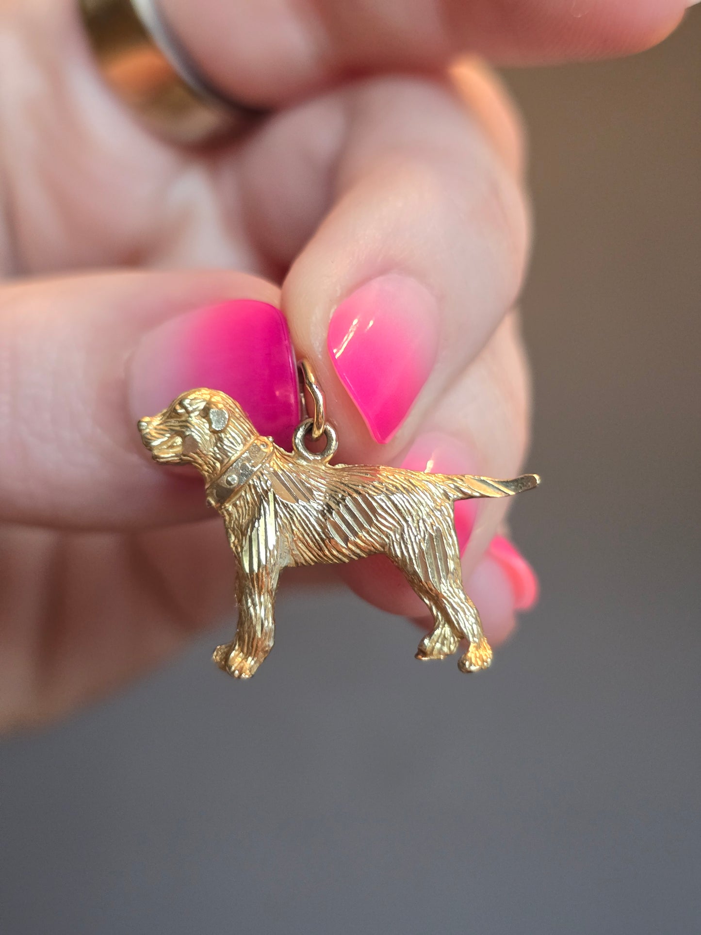 14k Dog Pendant