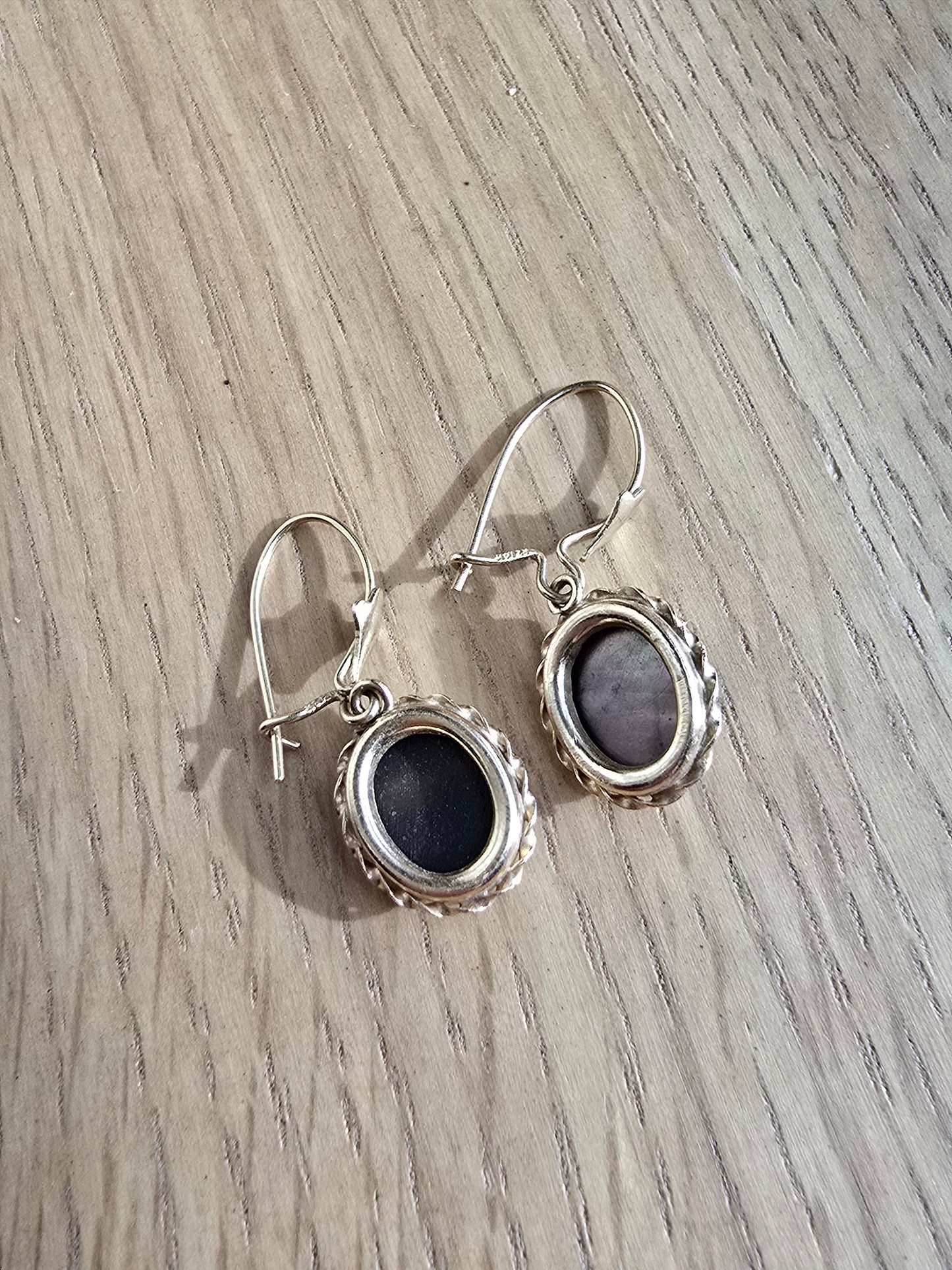 14K Mother-of-Pearl Carved Cameo Earrings