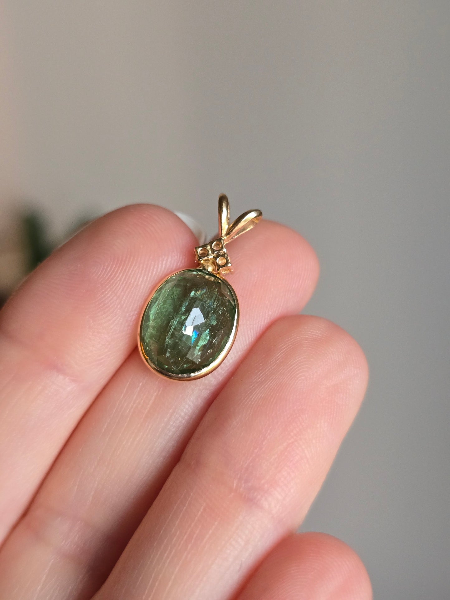 14k Yellow Gold Tourmaline Pendant