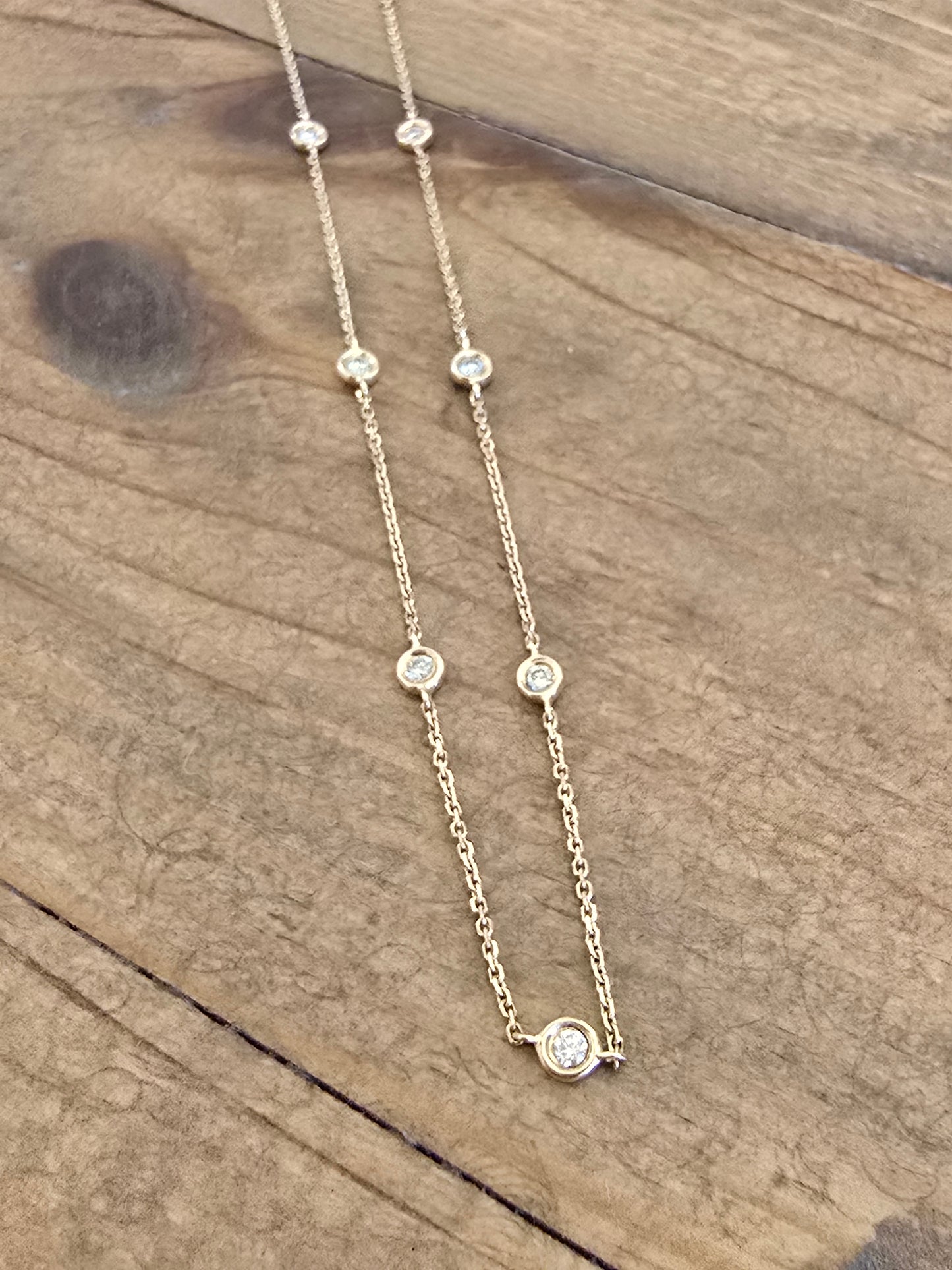 14K Diamond Station Necklace