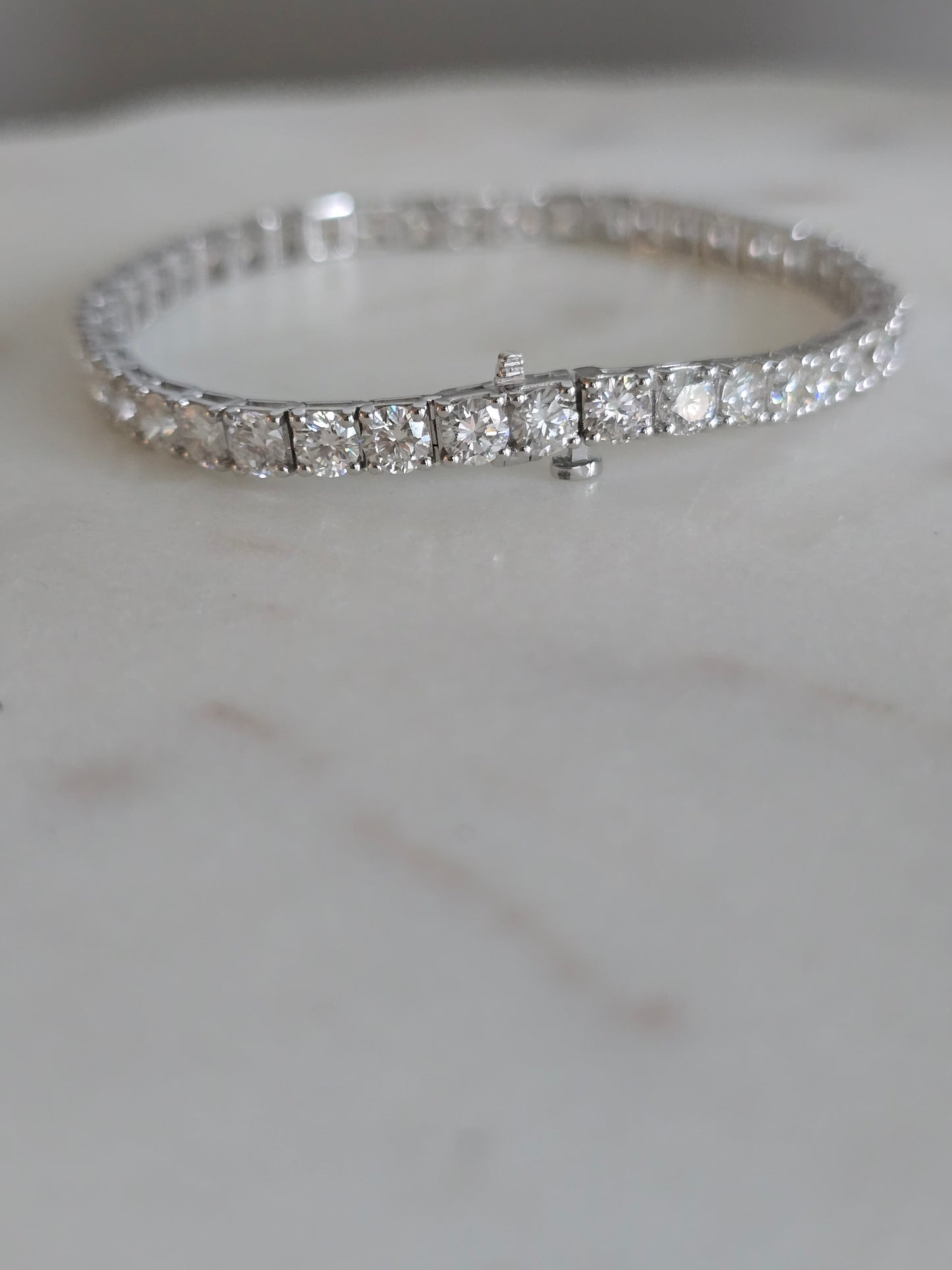 14k White Gold 10ct Lab Diamond Bracelet