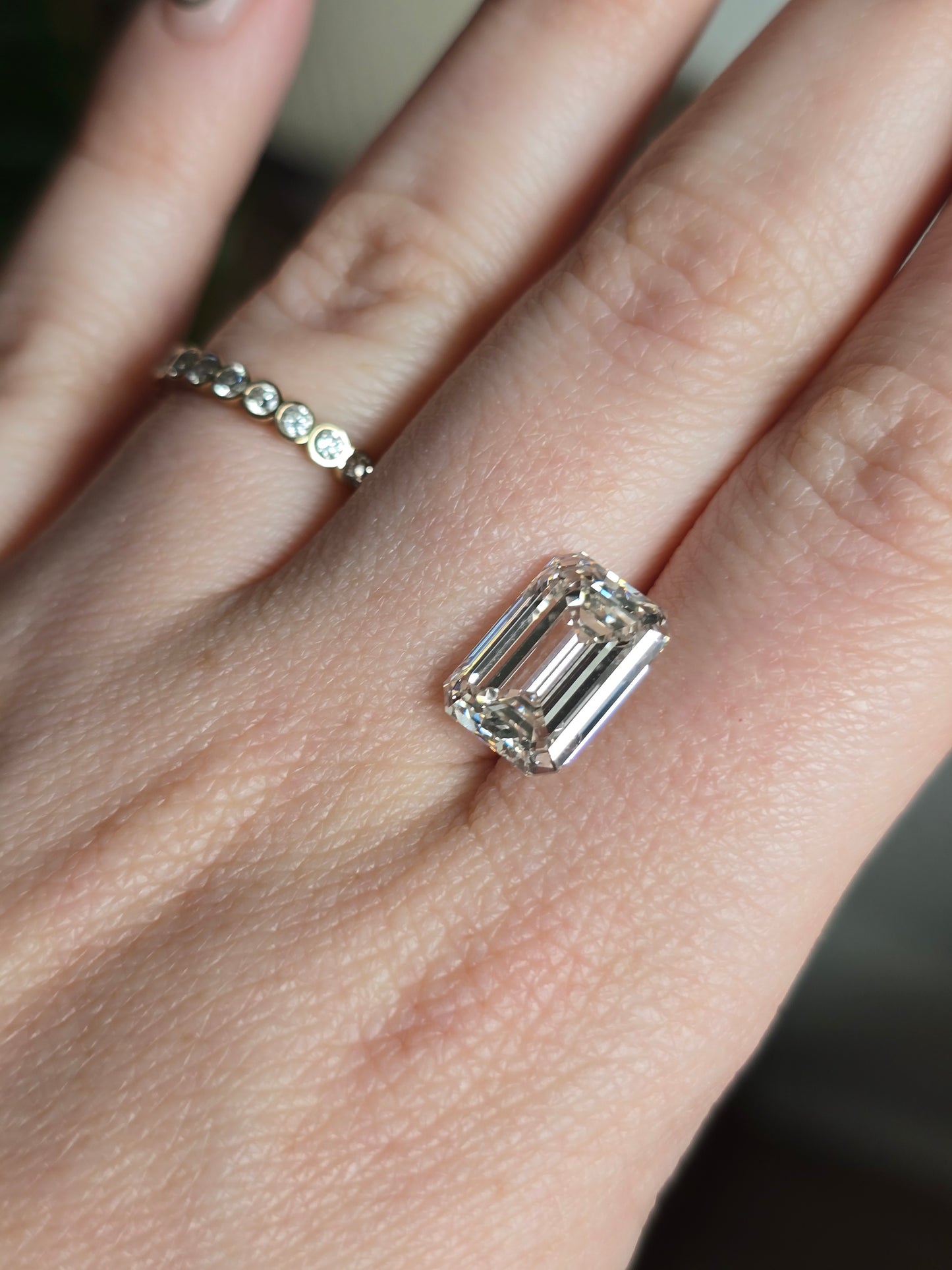 Loose 5.92 CT Emerald Cut Lab Grown Diamond with IGI Report