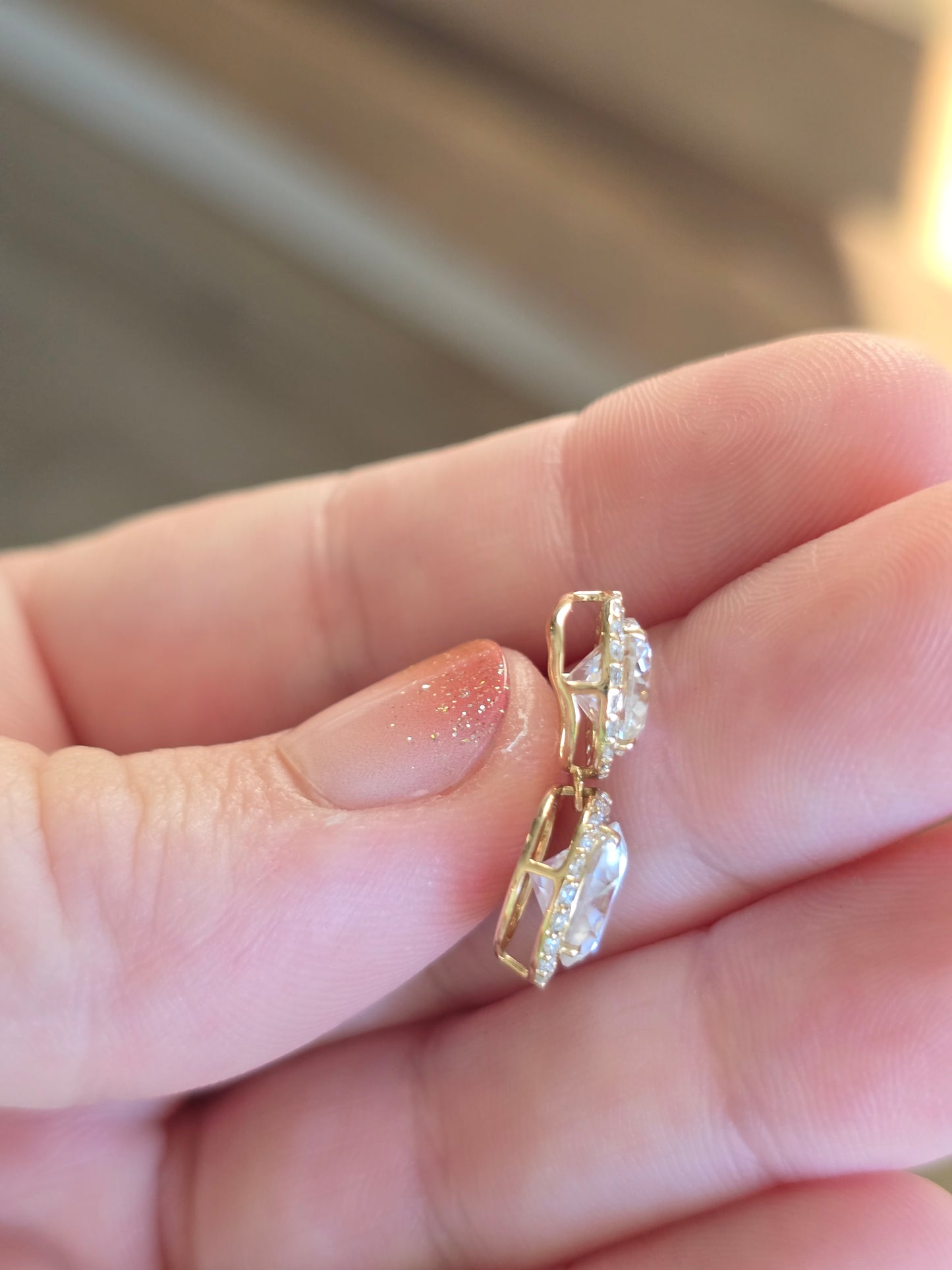 14K Yellow Gold Moissanite Pendant