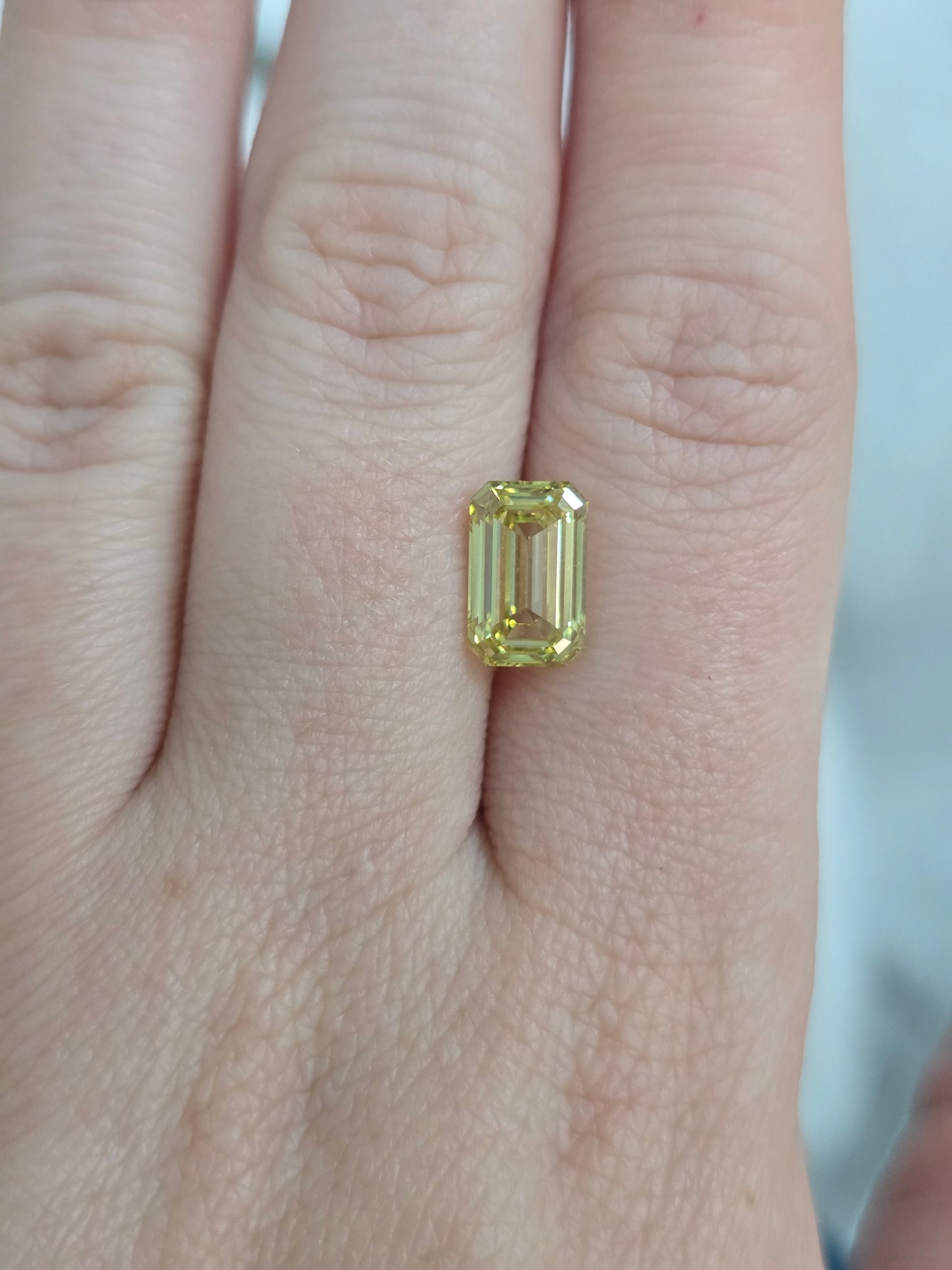 Loose 2.76 CT Lab Grown Fancy Yellow Diamond with IGI Report