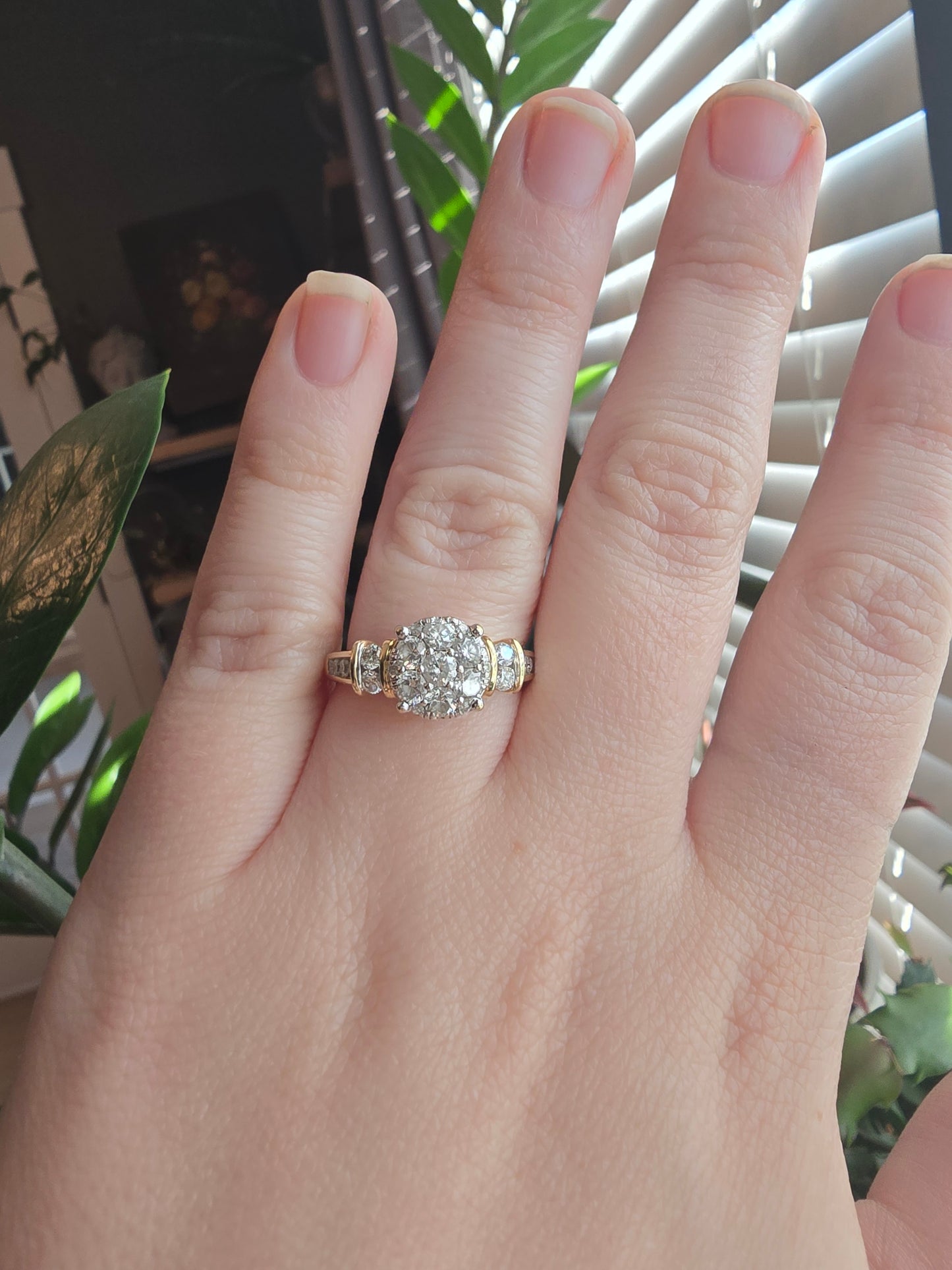 14K Yellow Gold 1.08 CTW Diamond Ring