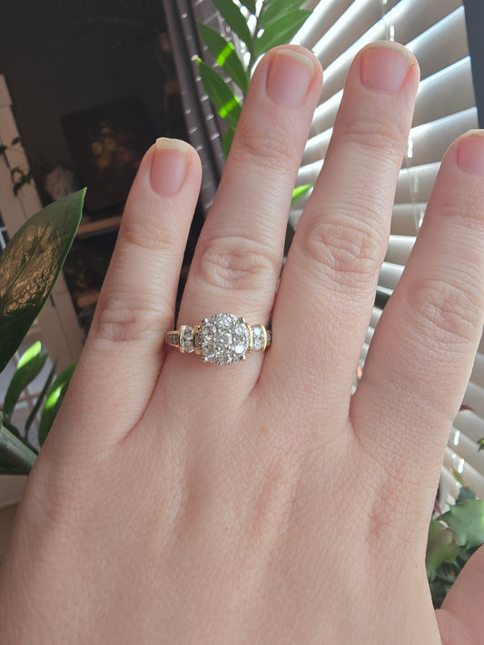 14K Yellow Gold 1.08 CTW Diamond Ring