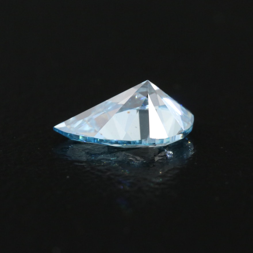 Loose 1.00 CT Pear Lab Grown Fancy Blue Diamond