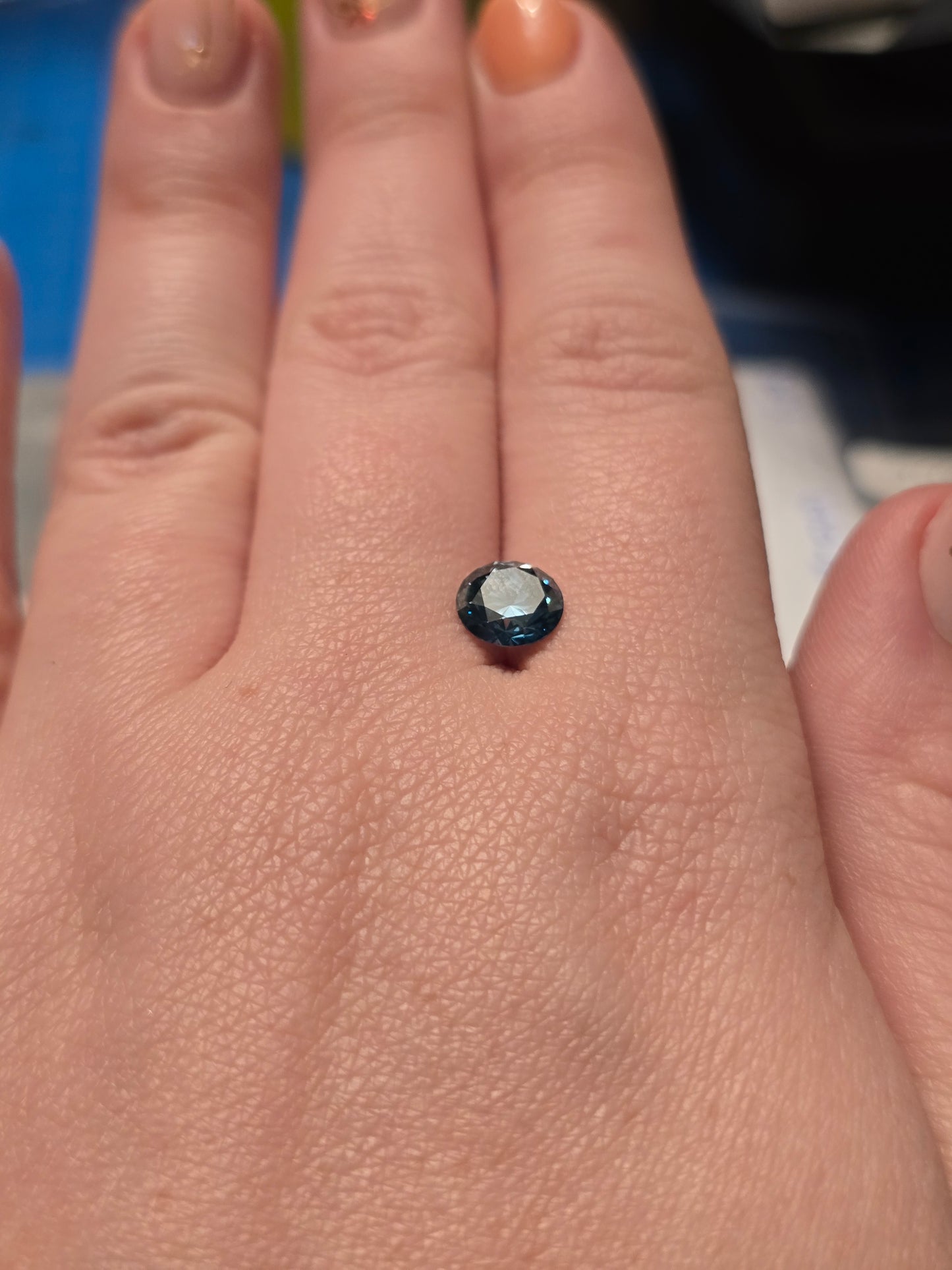 Loose Round Cut 1.53ct Fancy Blue Lab Diamond